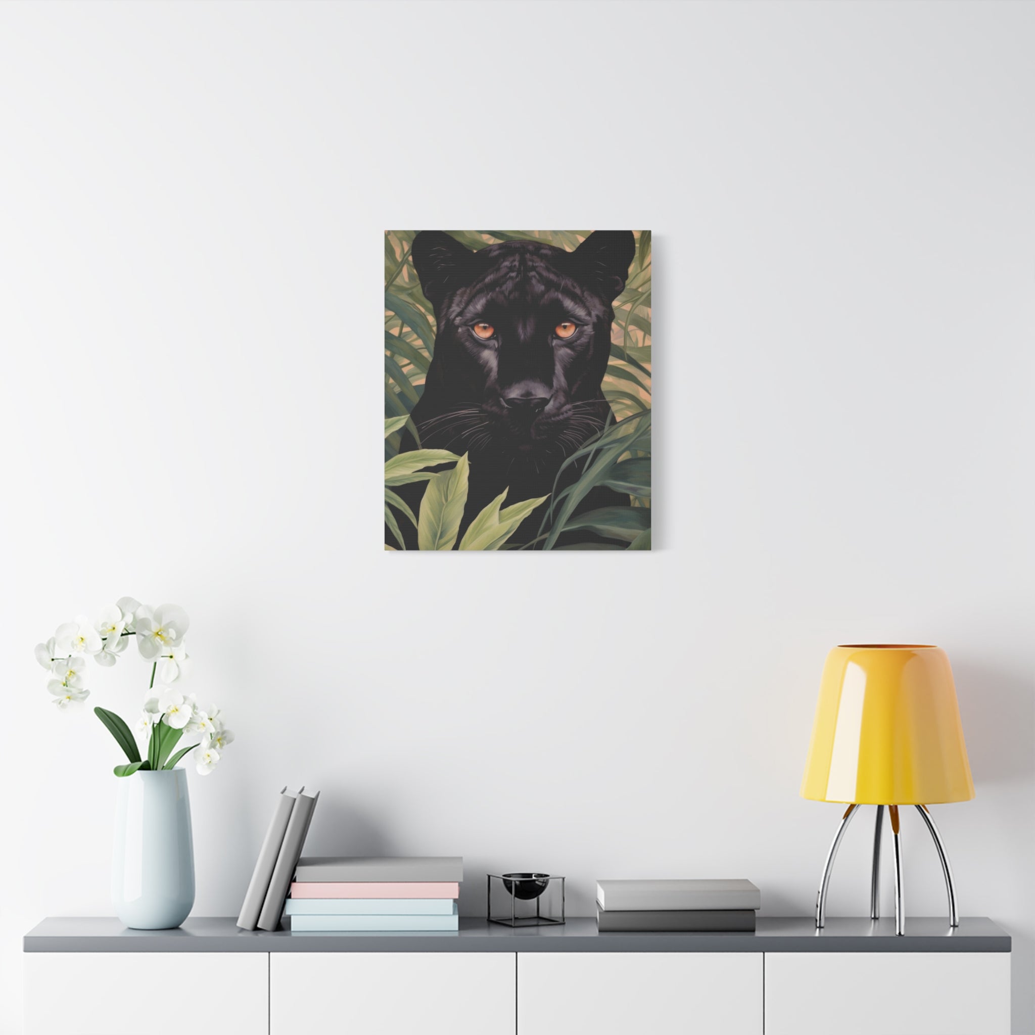 canvas-wall-art-black-panther-in-jungle-african-animal-decor-print-matte-stretched-canvas-wall-hanging-wildlife-theme