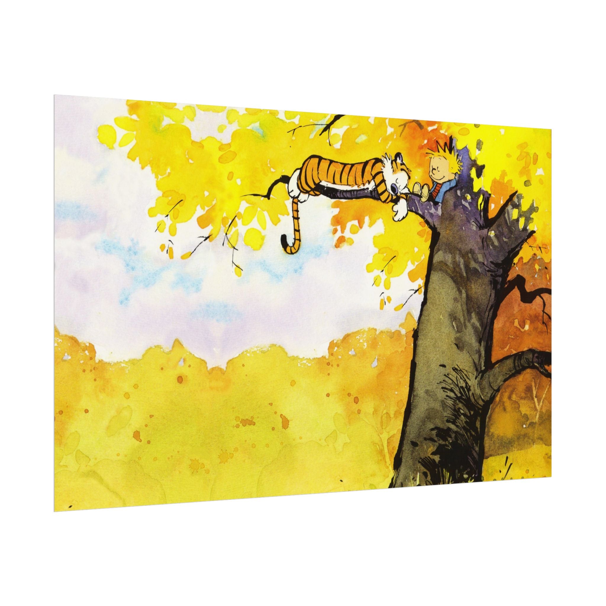 Calvin and Hobbes Poster Wall Art - Cartoon Wall Decor - Unique Birthday Gift for Fans - Timeless Comic Book Art