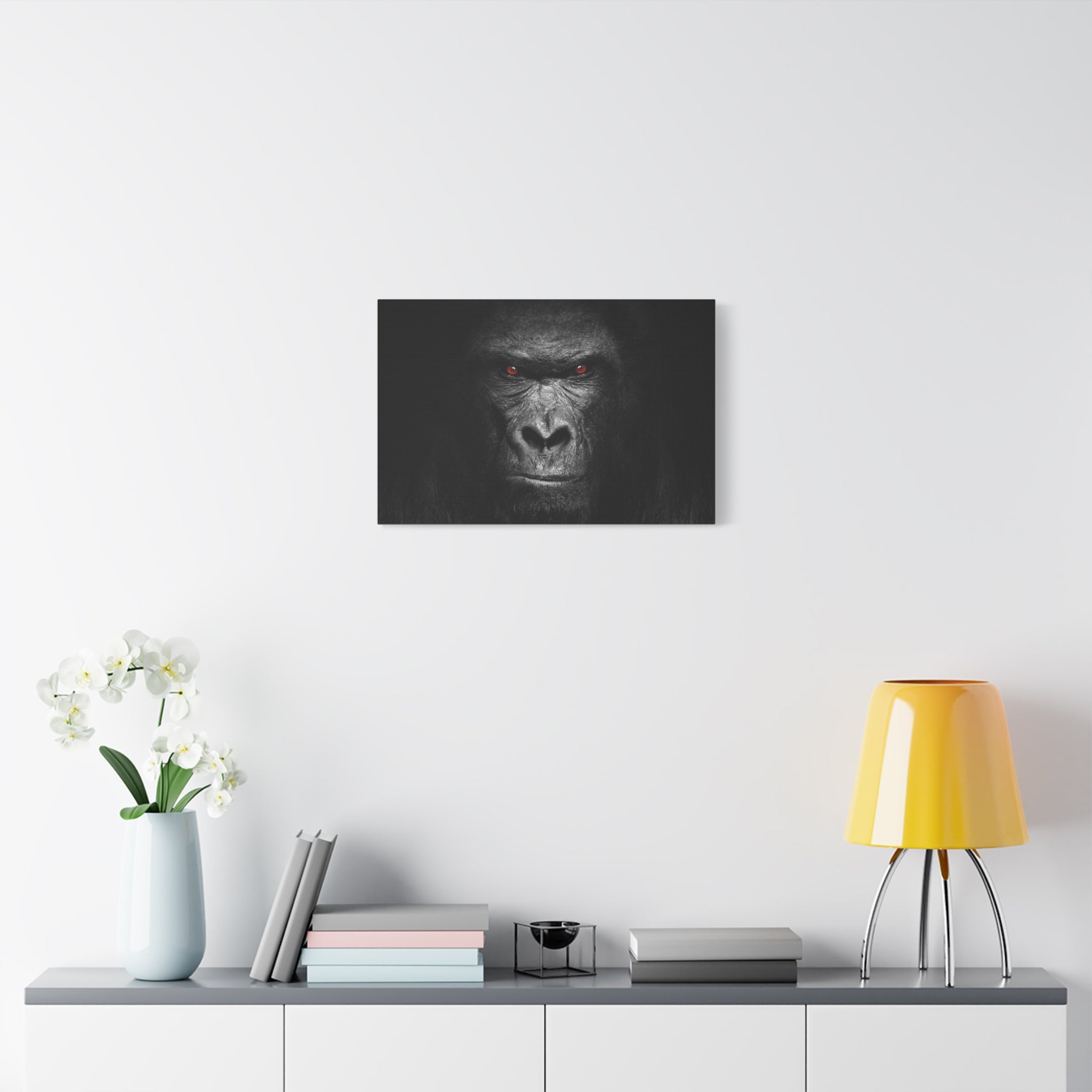 canvas-print-gorilla-face-wall-art-black-and-white-animal-decor-stretched-matte-canvas-wildlife-artwork-jungle-theme-room