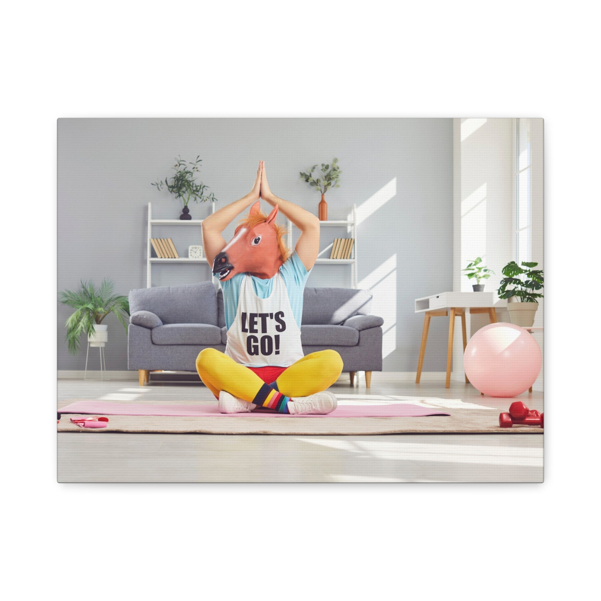 yoga-canvas-funny-horse-mask-matte-wall-art-stretched-decoration-home-decor-gift-poster-print-artwork