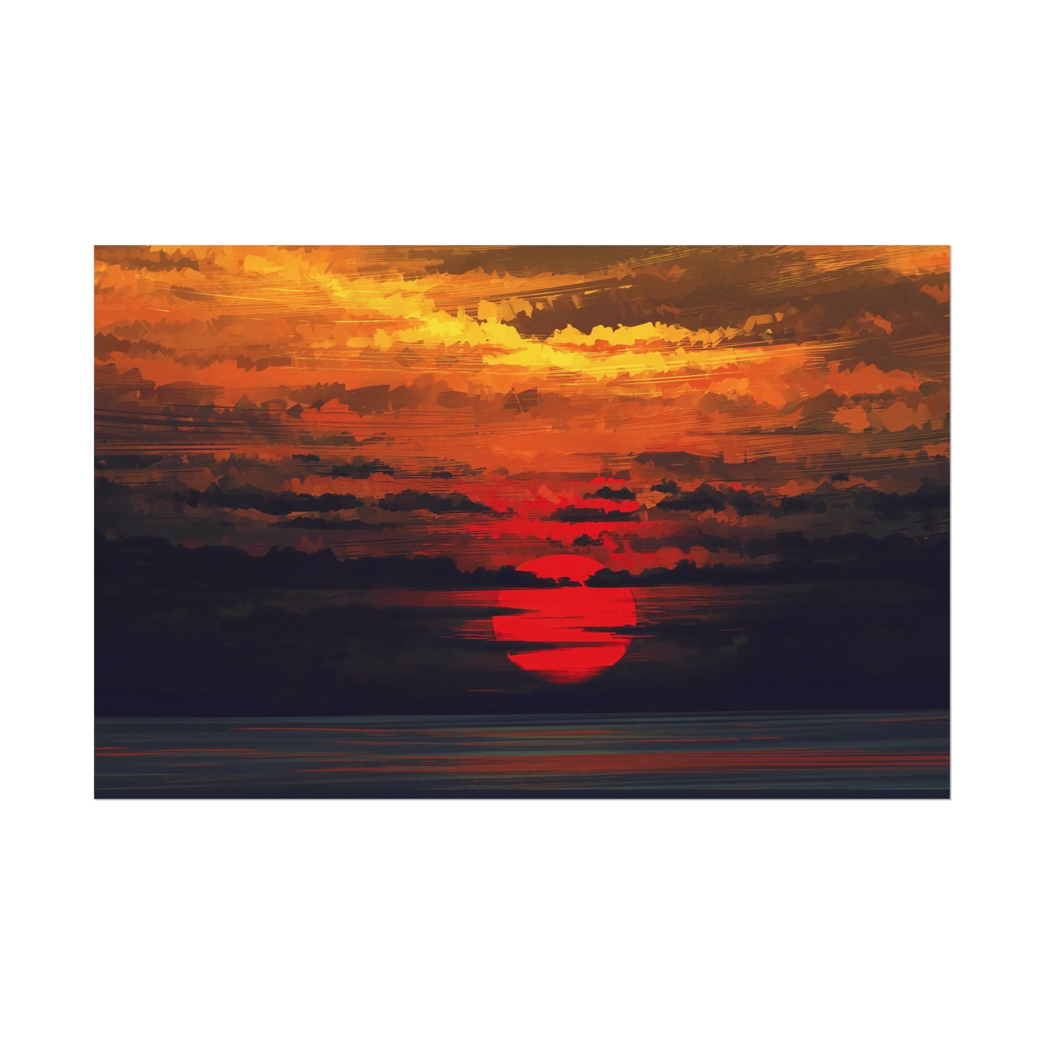red-sunset-landscape-poster-print-cozy-home-decor-living-room-decor-farm-house-wall-decor-house-warming-gift