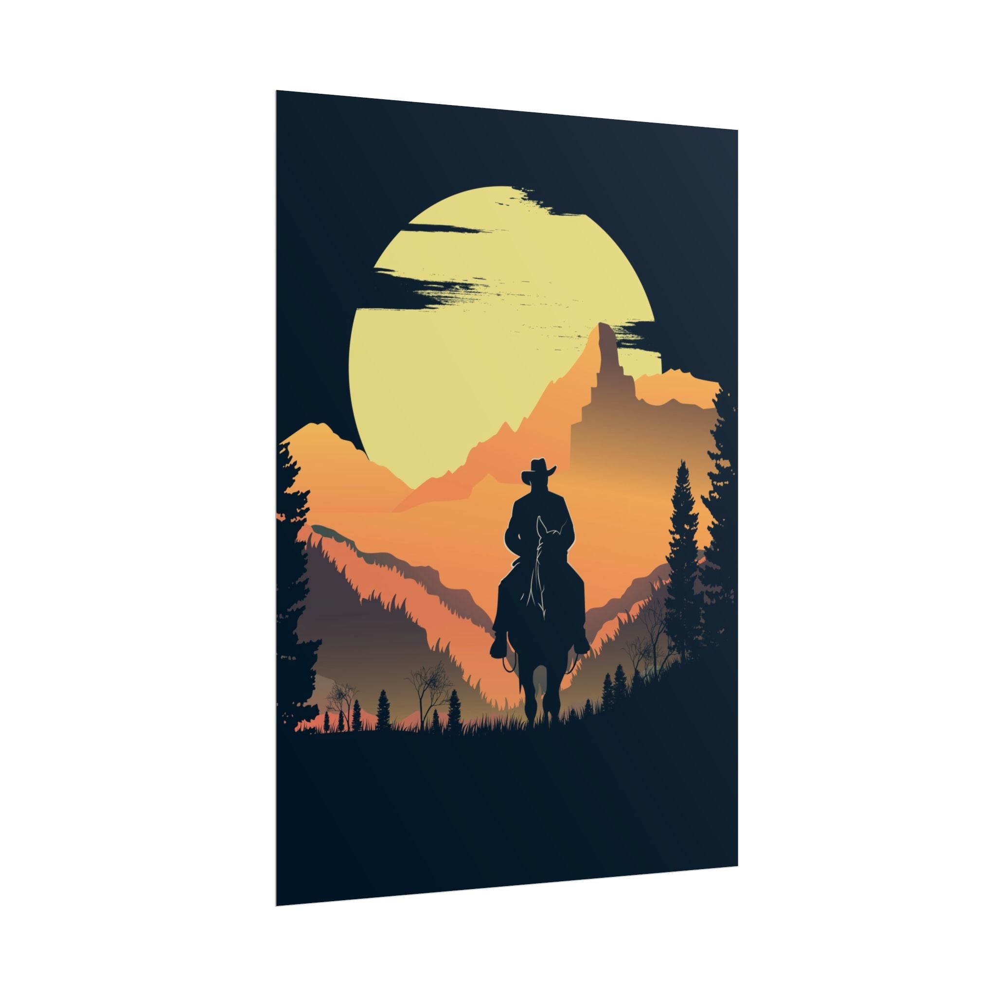 cowboy-western-poster-wall-decor-poster-print-rustic-southwestern-home-decoration-texas-desert-landscape-farmhouse-decor