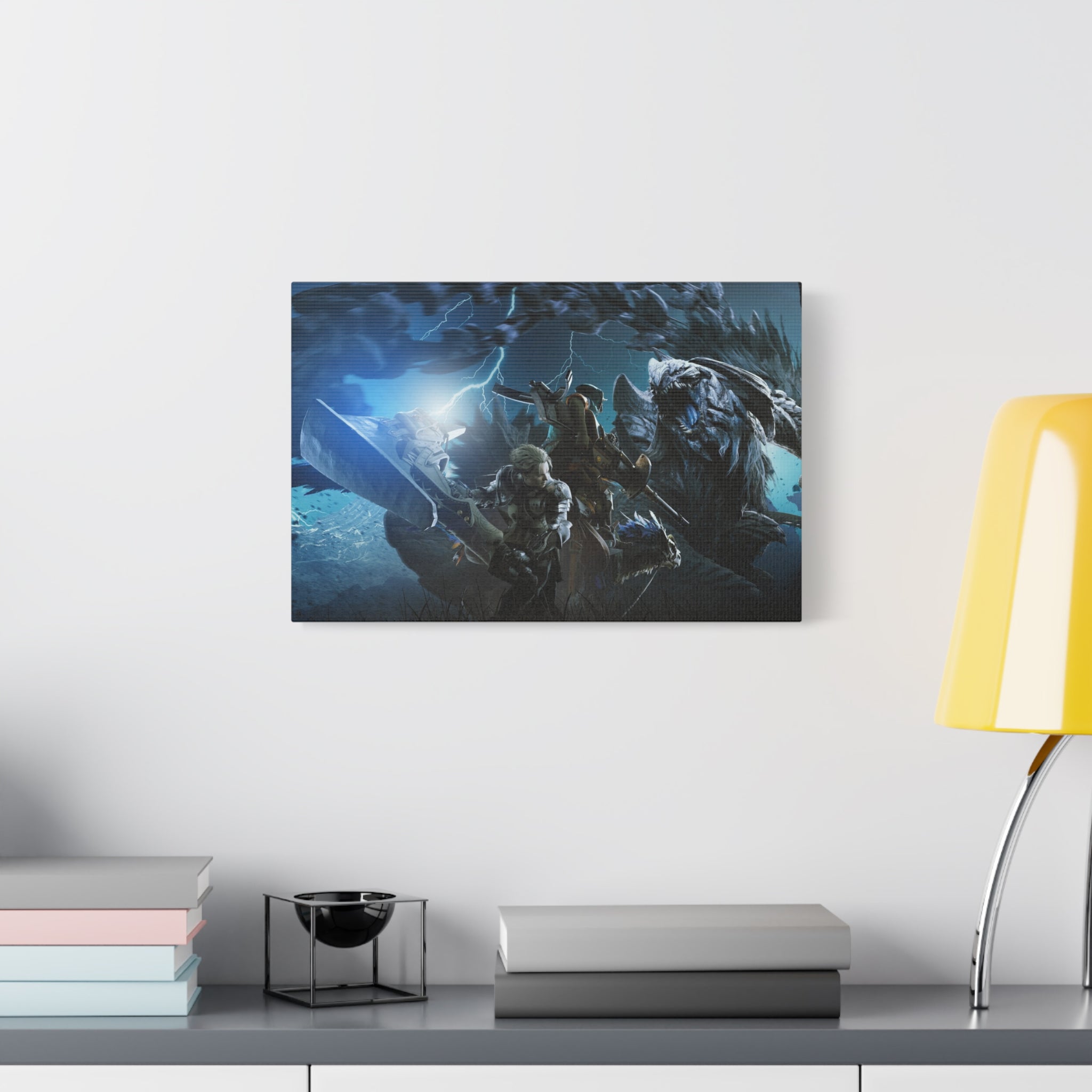 canvas-print-monster-hunter-wall-art-matte-print-stretched-canvas-1-25-home-decor-gaming-art-gamer-gift-video-game-art-hunter