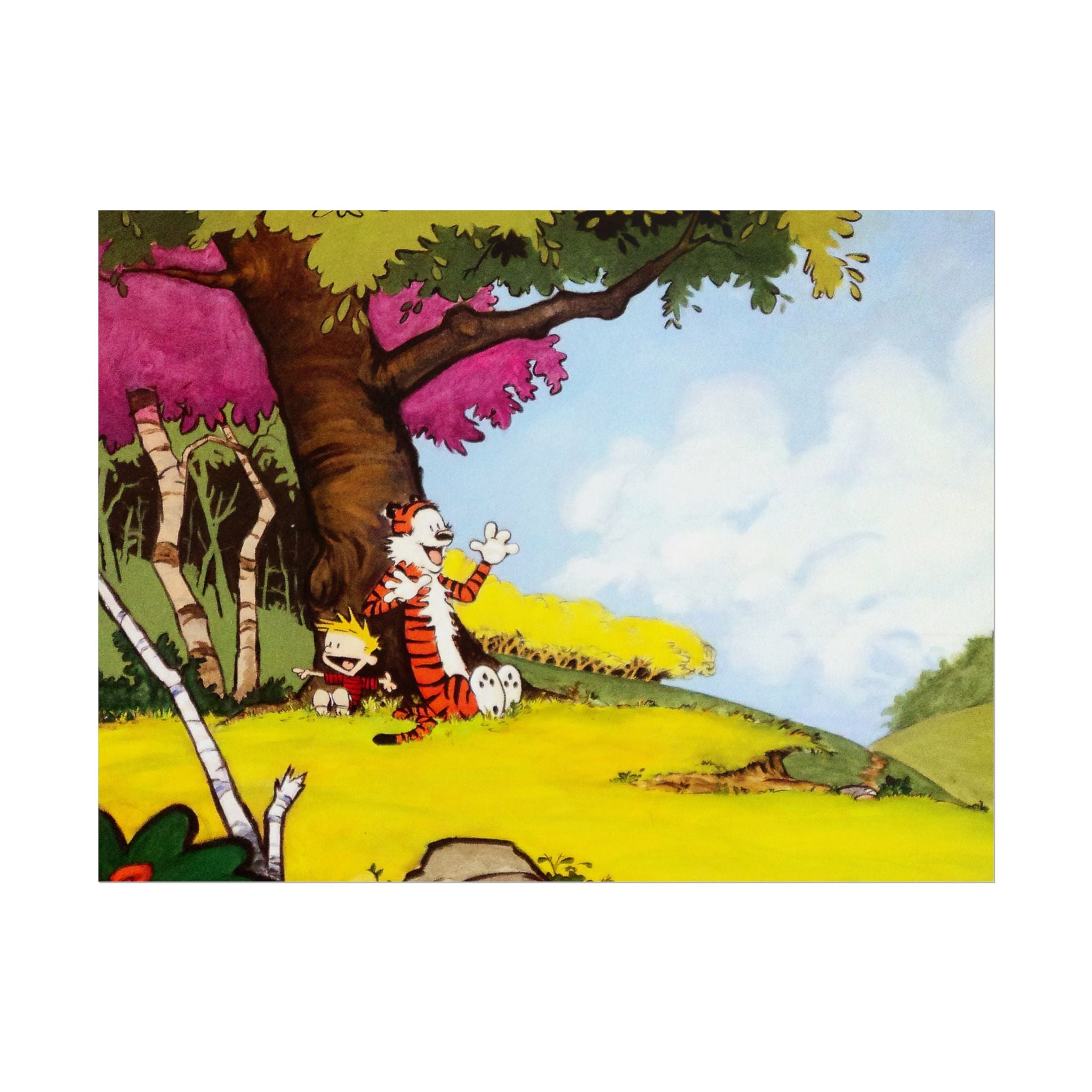 Calvin and Hobbes Poster Wall Art - Nostalgic Cartoon Wall Decor - Unique Birthday Gift for Fans - Timeless Comic Book Design
