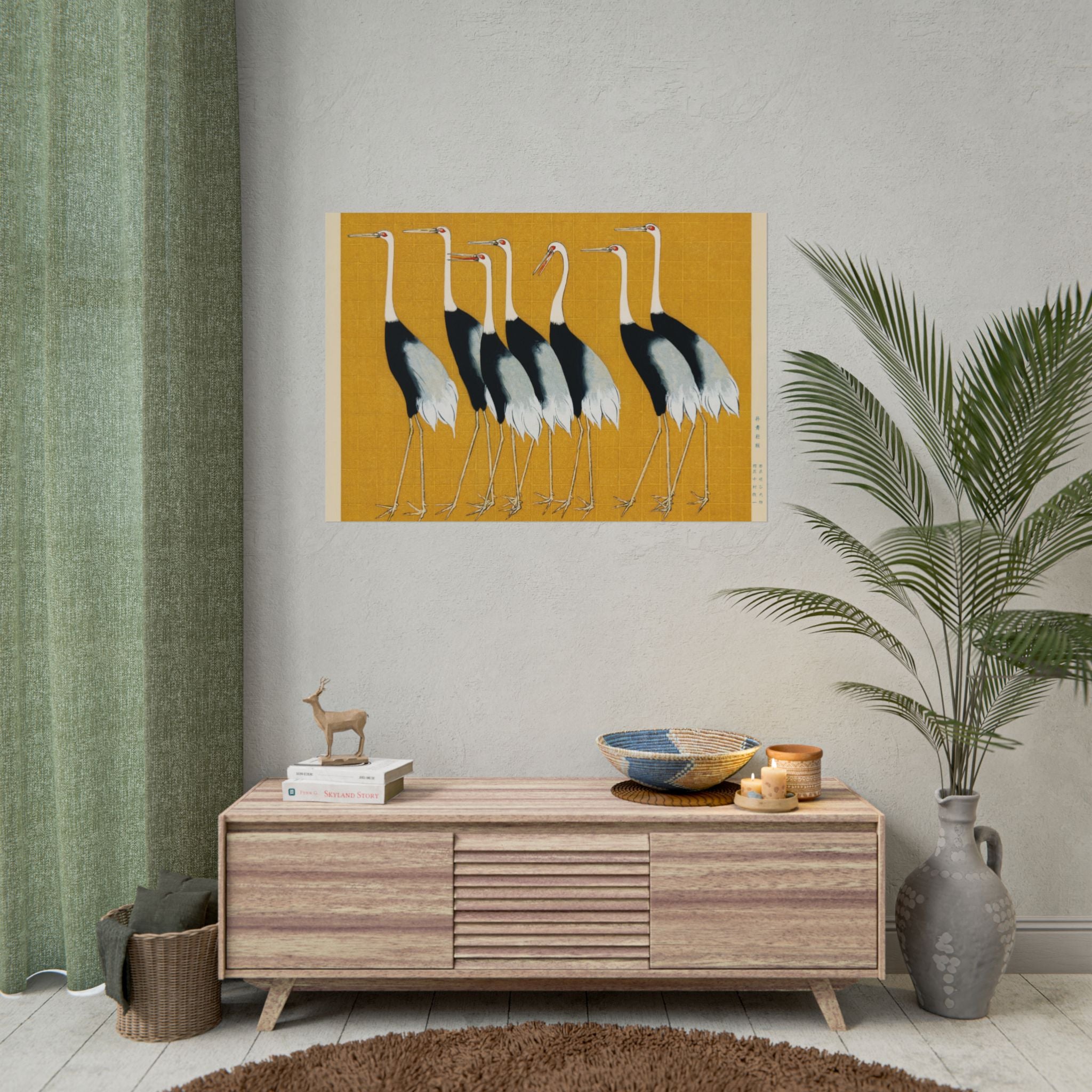 Japanese Red Crown Crane Poster Wall Art, Home Decor, Housewarming Gift, Poster Print, Japanese Poster Wall Decor