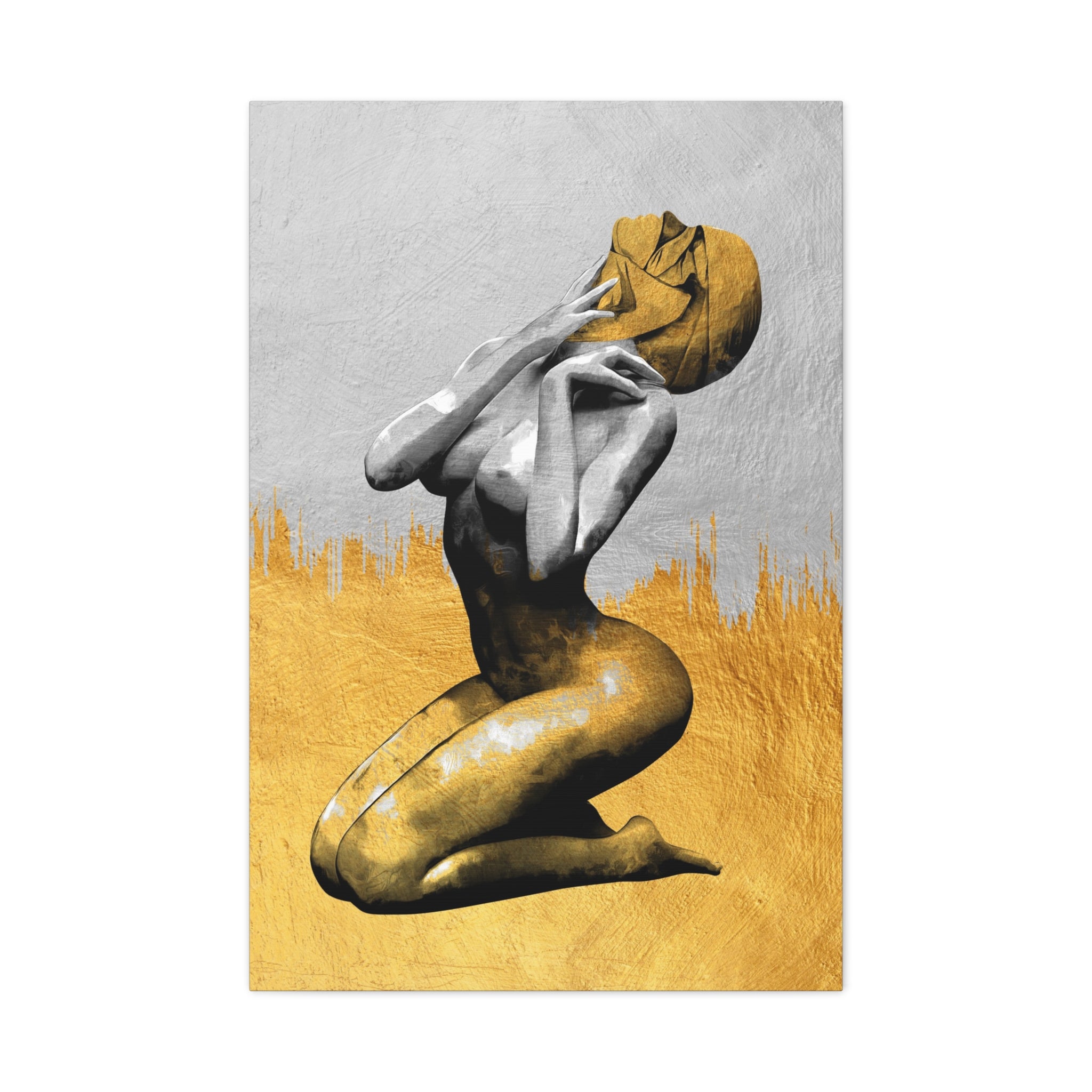 canvas-print-modern-art-nude-art-golden-decor-stretched-matte-canvas-wall-art-for-living-room-alternative-art-print-artwork