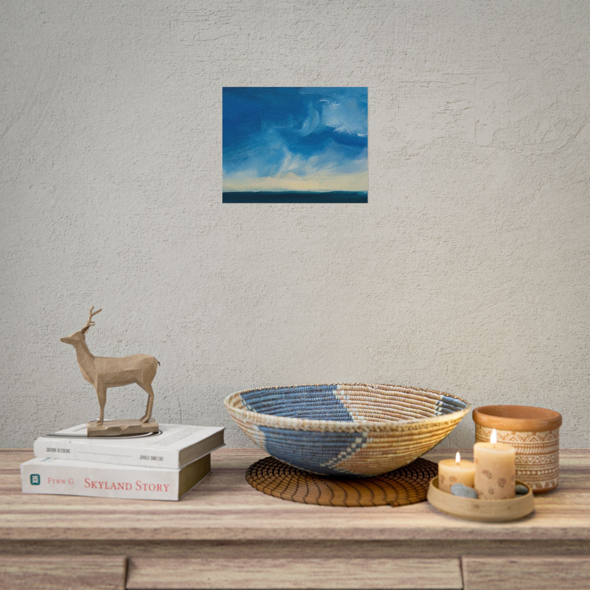 Blue Abstract Poster Print - Ocean and Sky, Home Decor, Office Wall Art, Gift for Art Lovers, Blue Room Decor, Abstract