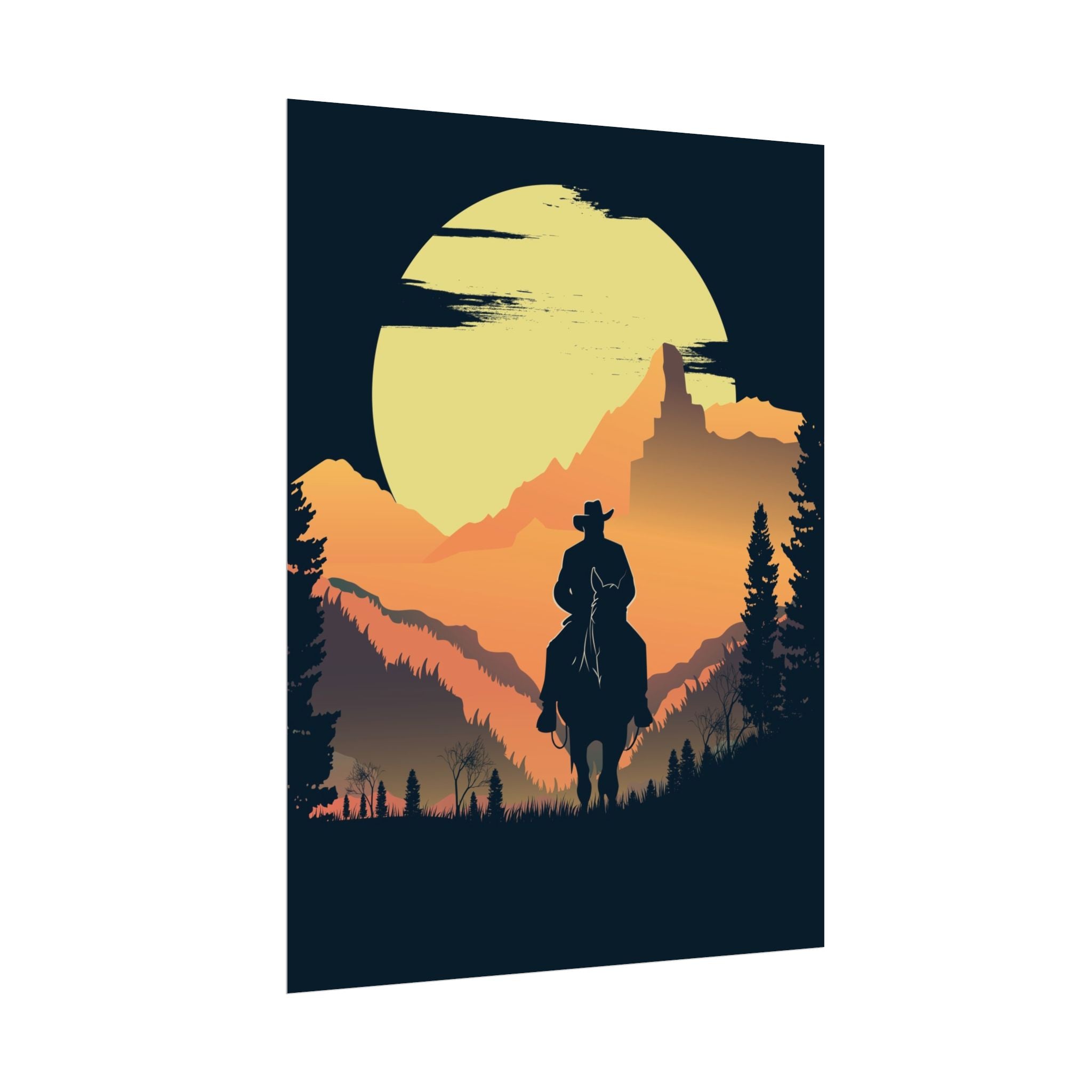 cowboy-western-poster-wall-decor-poster-print-rustic-southwestern-home-decoration-texas-desert-landscape-farmhouse-decor