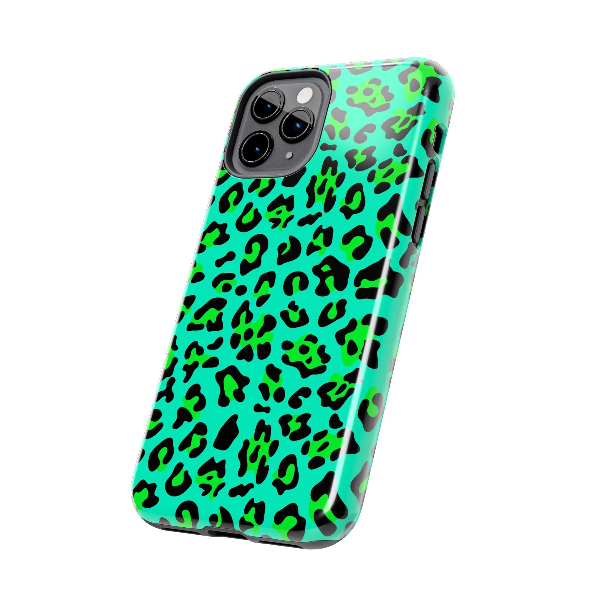 neon-green-teal-leopard-iphone-tough-case-stylish-phone-cover-protective-cellphone-case-trendy-smartphone-accessory-gift-for-