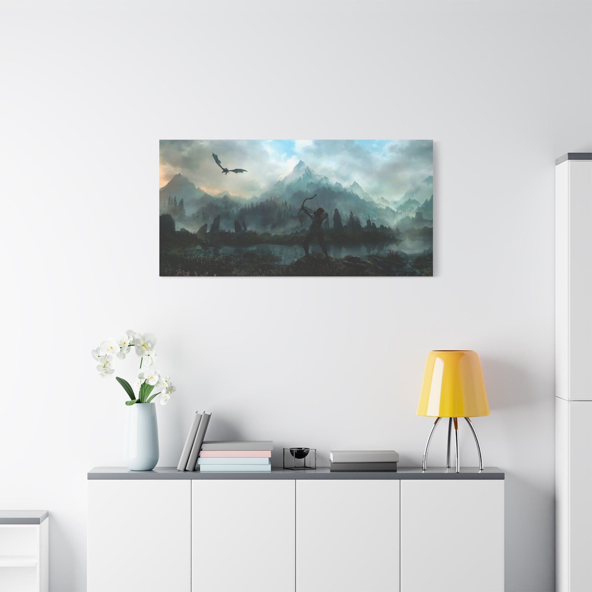 Aela The Elder Scrolls Skyrim Canvas Wall Art - Dragon Game Canvas Print Room Decor, Gaming Wall Art, Skyrim Gift