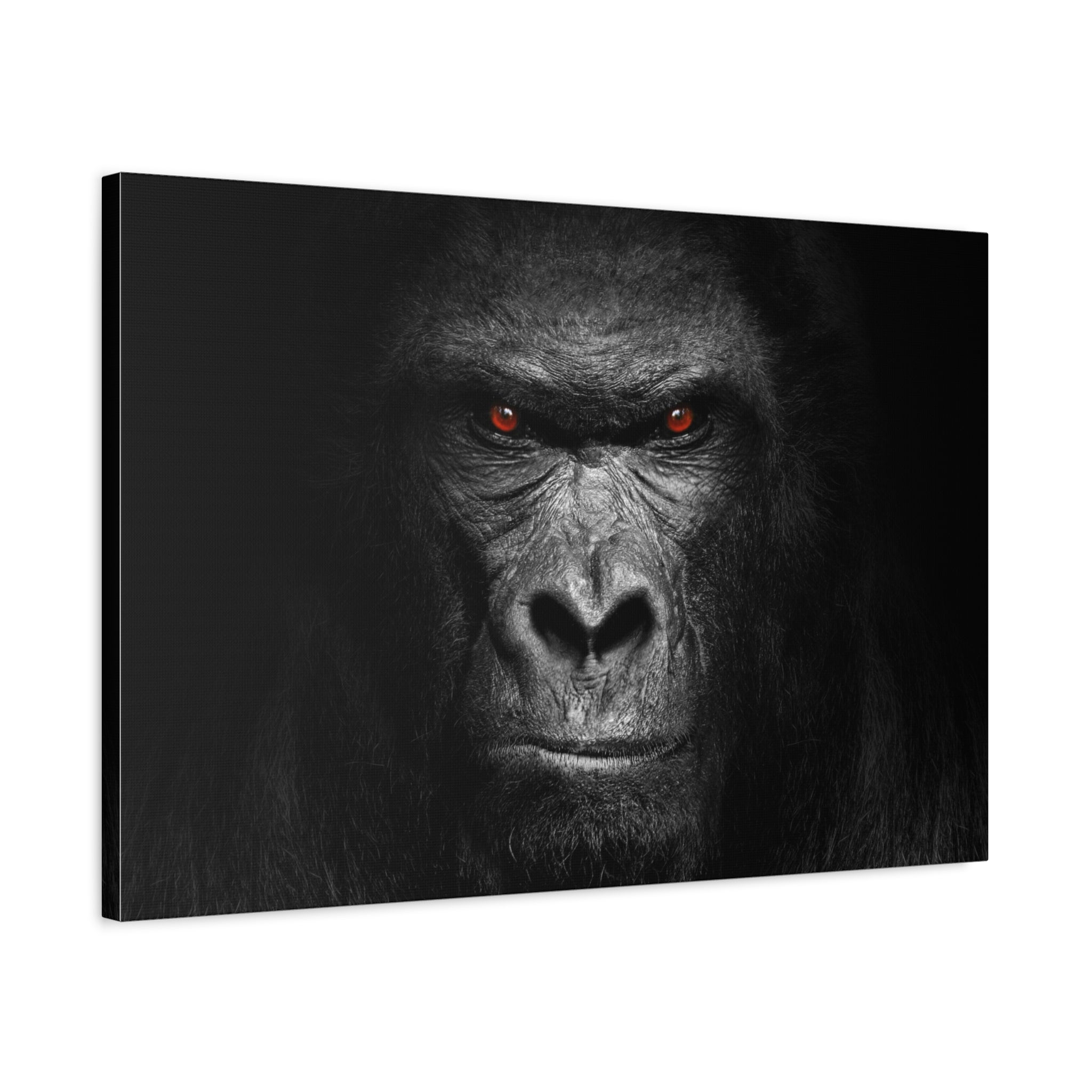 canvas-print-gorilla-face-wall-art-black-and-white-animal-decor-stretched-matte-canvas-wildlife-artwork-jungle-theme-room