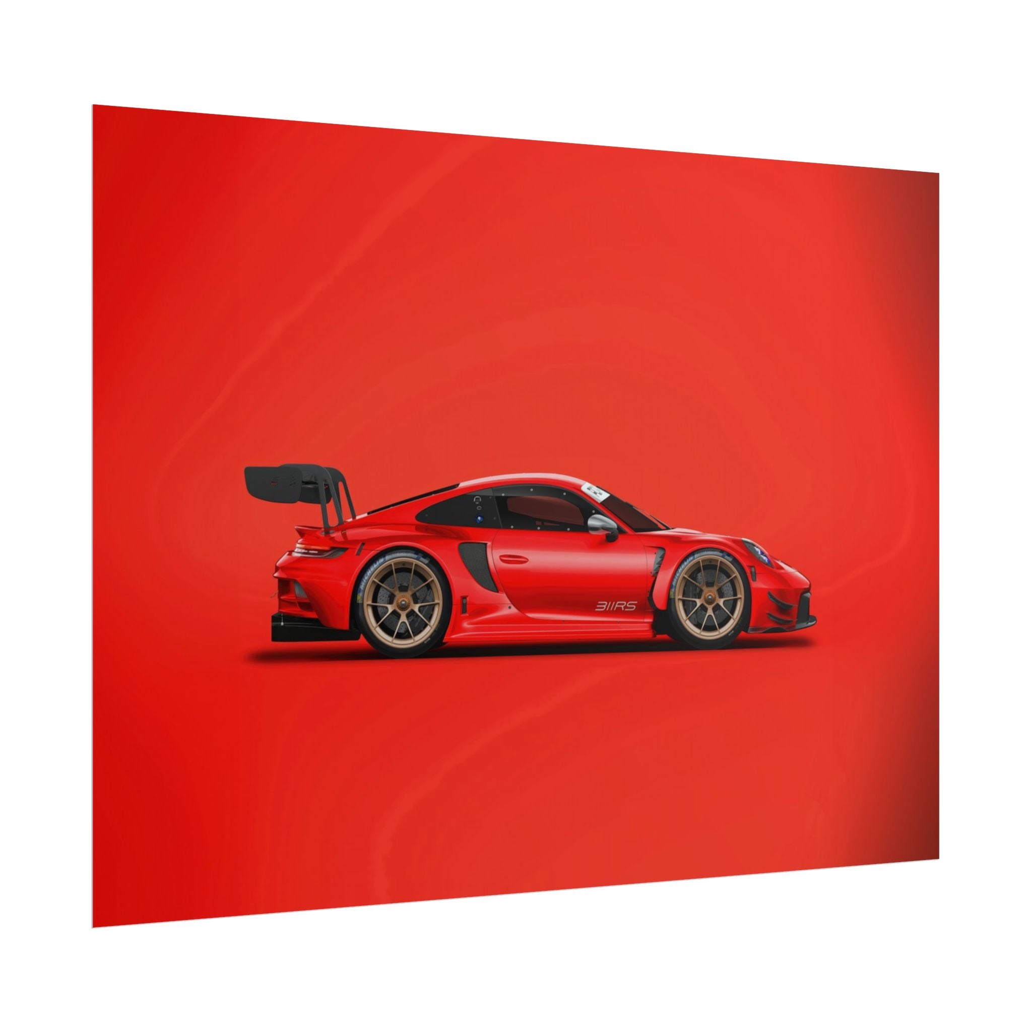 poster-print-wall-art-porsche-911-red-gt3r-red-supercar-poster-porsche-decor-rolled-poster-wall-art-hypercars-wall-decor