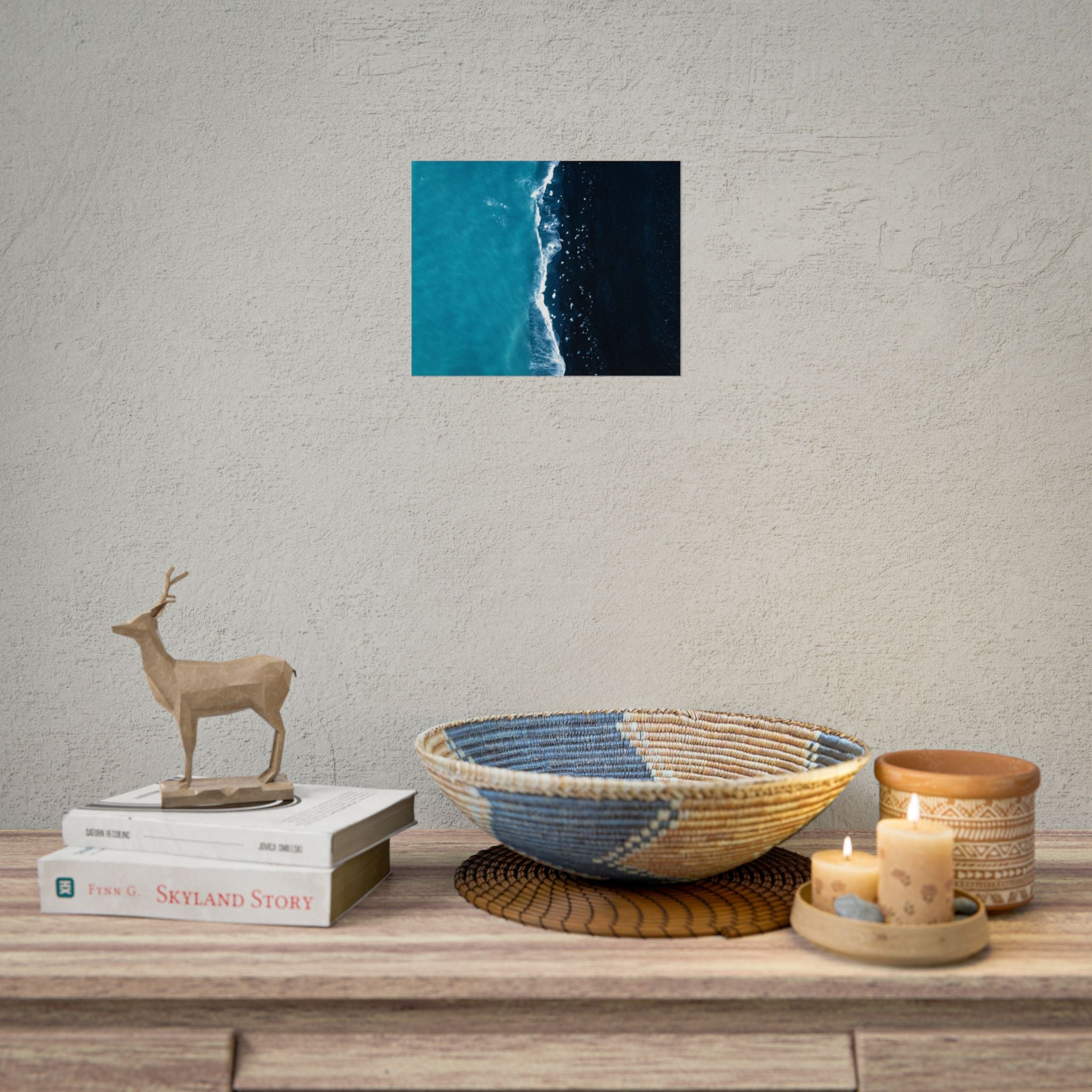 ocean-minimalist-decor-poster-print-beach-wall-art-coastal-photography-blue-ocean-print-sand-landscape-home-office-decoration