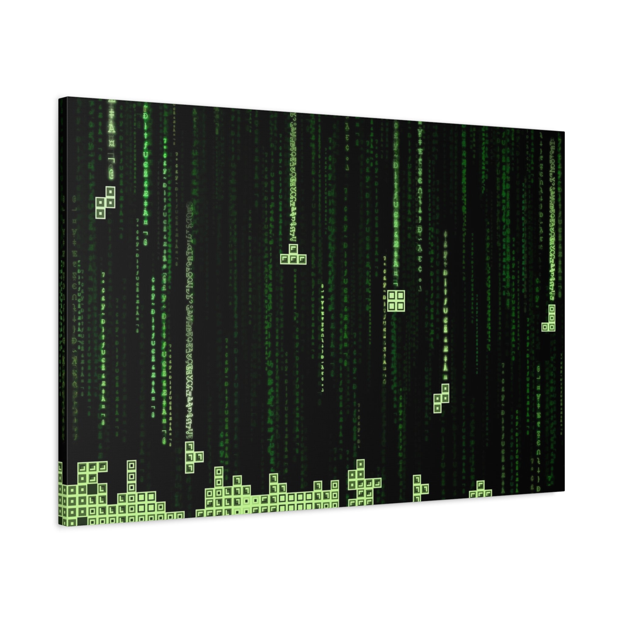 canvas-print-matrix-code-tetris-design-home-decor-wall-art-stretched-matte-canvas-unique-gift-idea-office-decoration