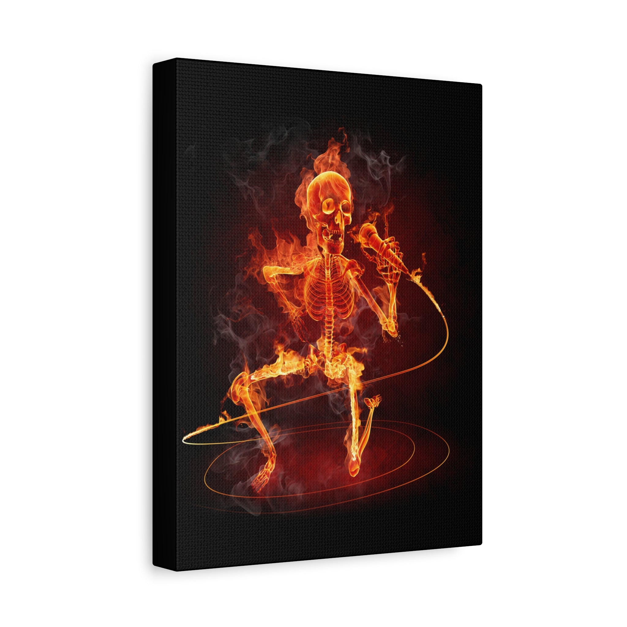 canvas-print-music-microphone-bones-fire-skull-home-decor-living-room-decor-rockn-roll-decor