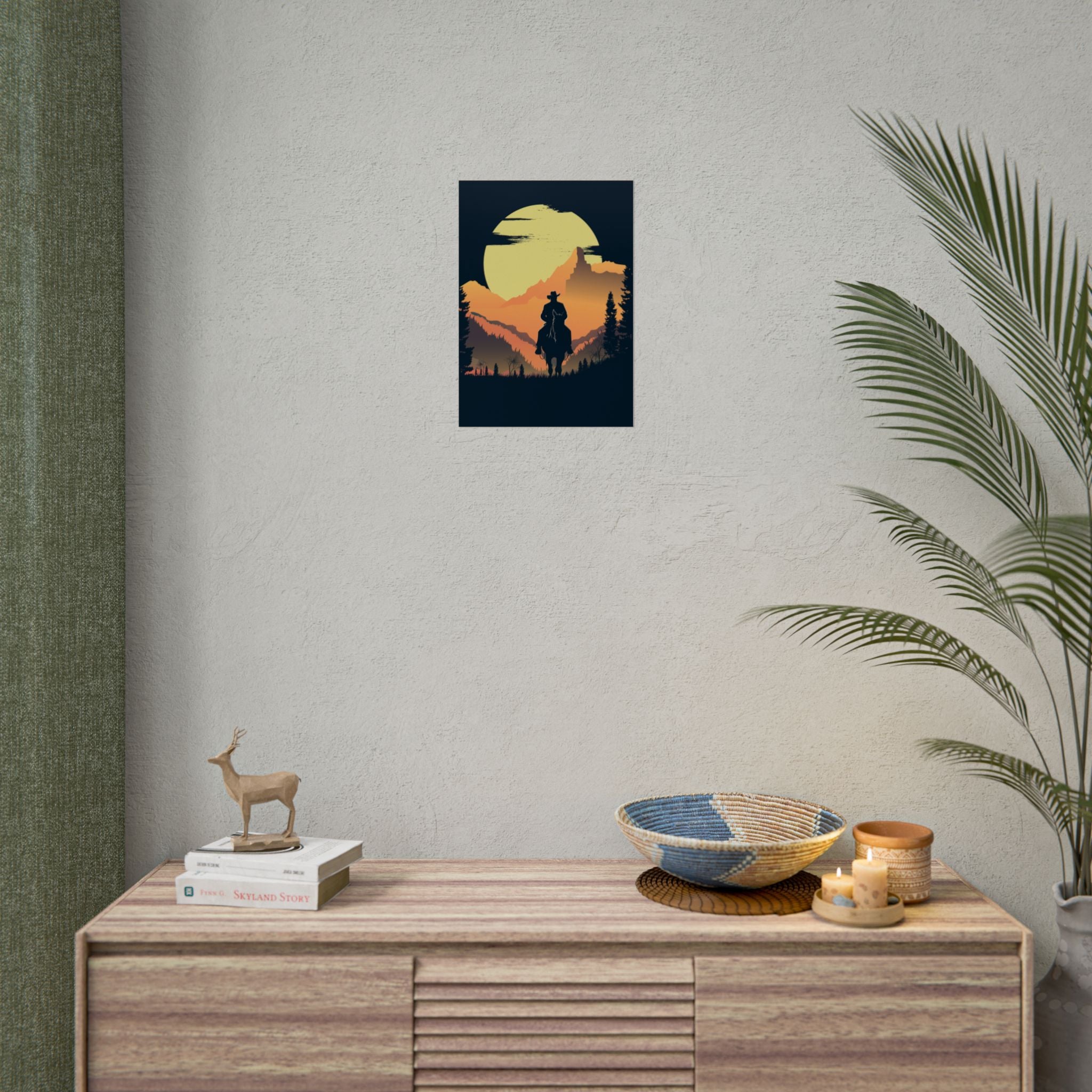 cowboy-western-poster-wall-decor-poster-print-rustic-southwestern-home-decoration-texas-desert-landscape-farmhouse-decor