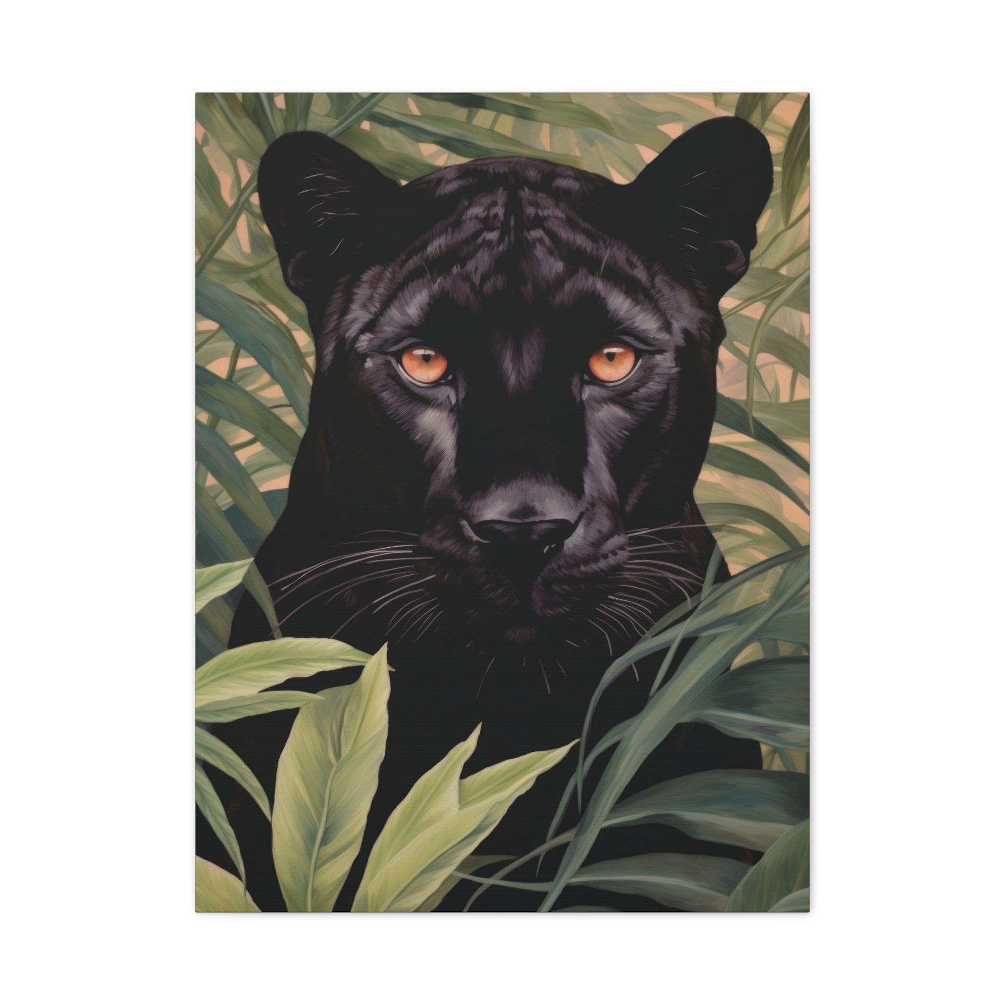 canvas-wall-art-black-panther-in-jungle-african-animal-decor-print-matte-stretched-canvas-wall-hanging-wildlife-theme