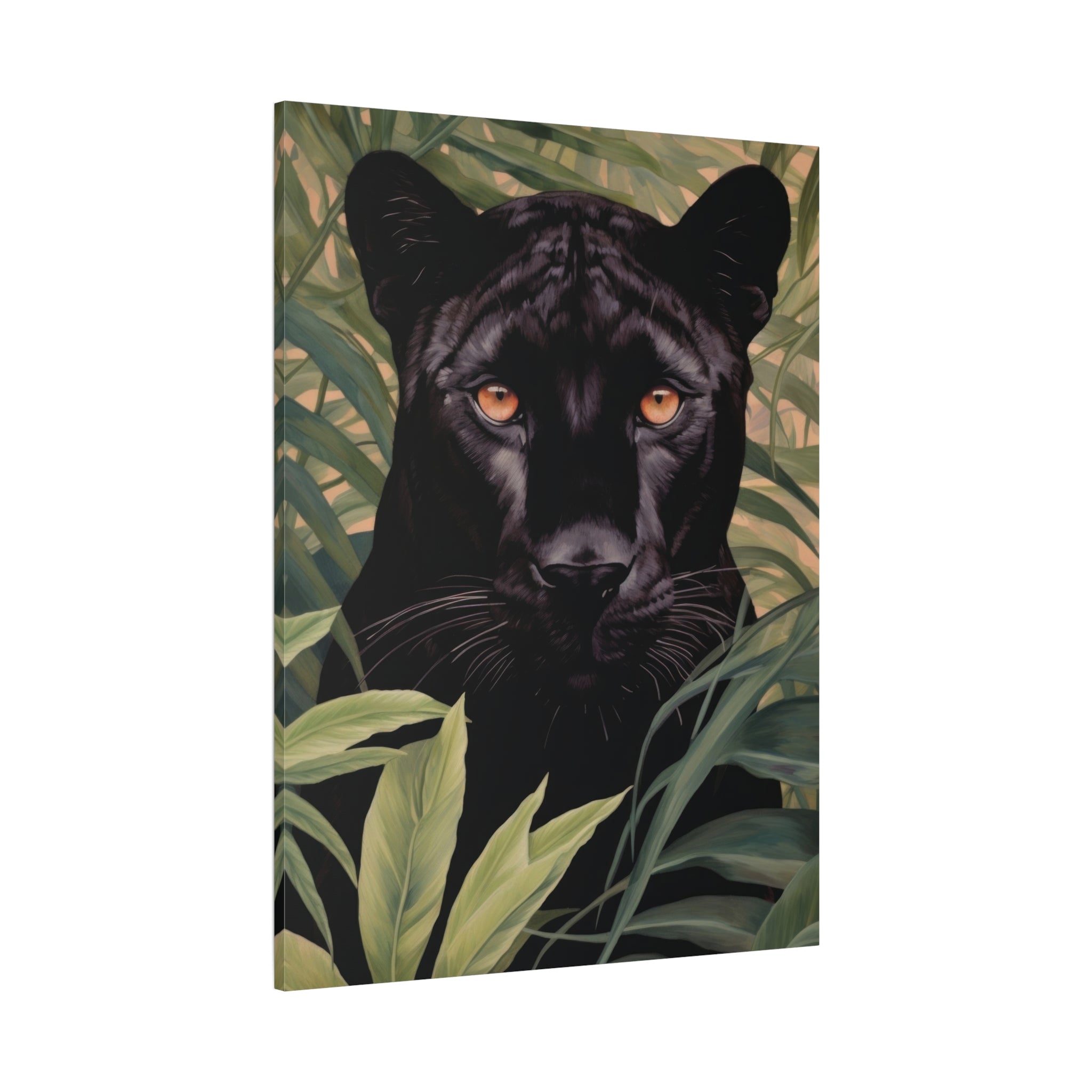 canvas-wall-art-black-panther-in-jungle-african-animal-decor-print-matte-stretched-canvas-wall-hanging-wildlife-theme