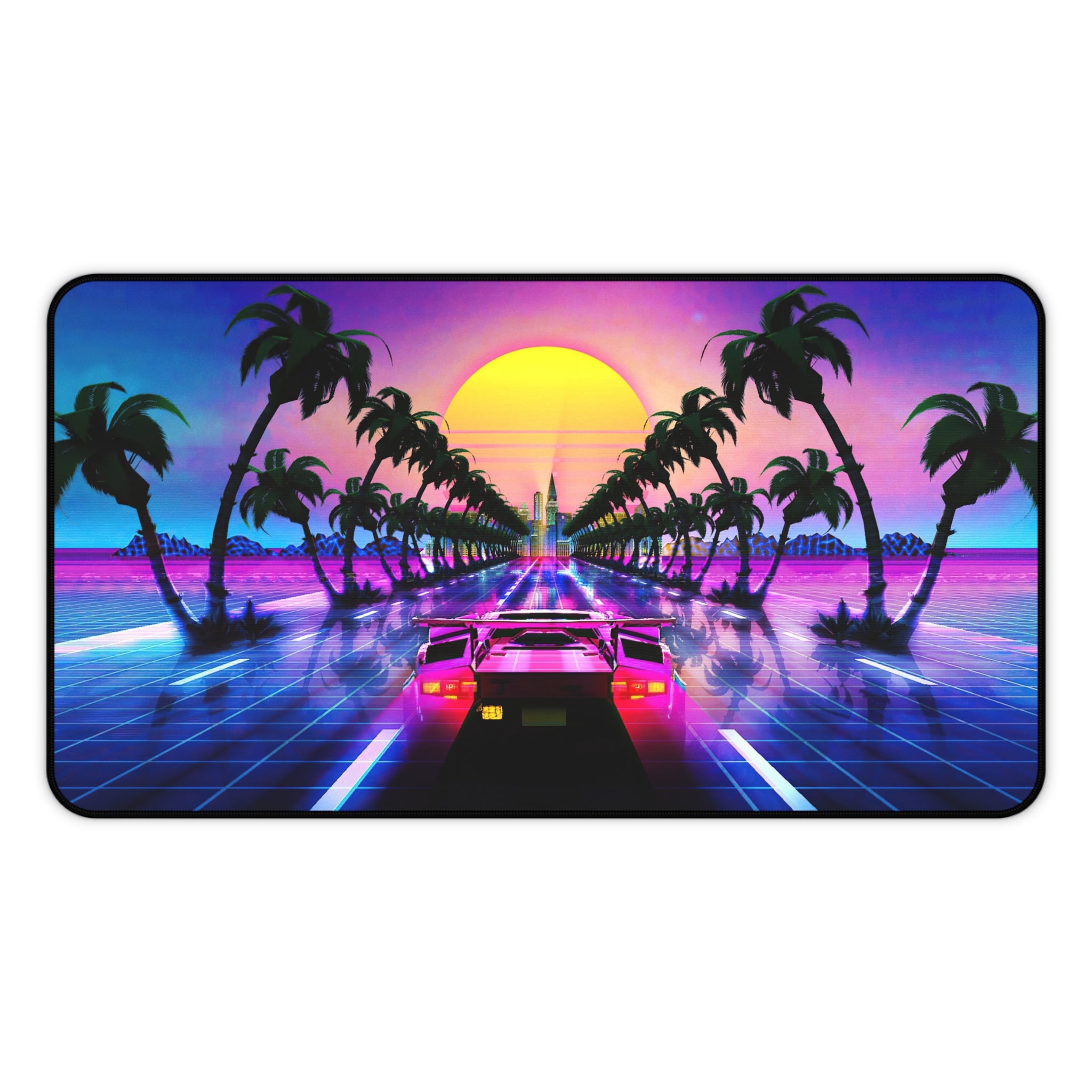 sports-car-sci-fi-palm-tree-vaporwave-mouse-pad-retrowave-city-desk-mat-neon-synthwave-desk-pad-vaporwave-neon-colors