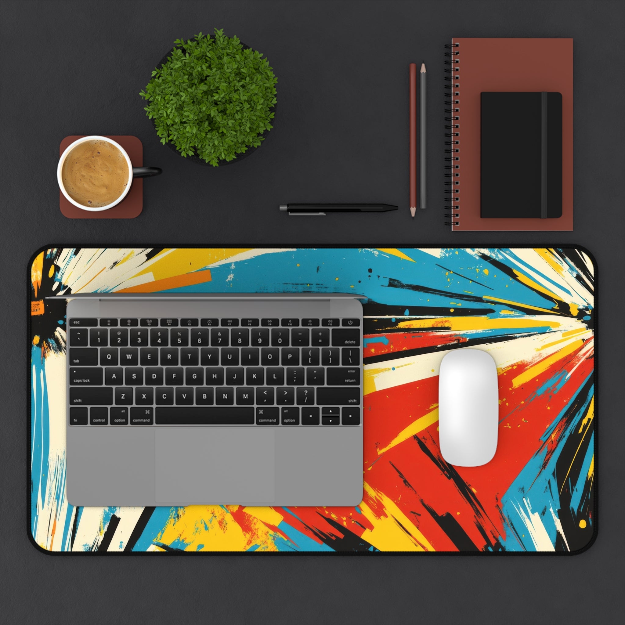 retro-vibrant-multicolor-desk-pad-abstract-mouse-pad-colorful-desk-mat-rainbow-abstract-desk-mat-bright-mousepad