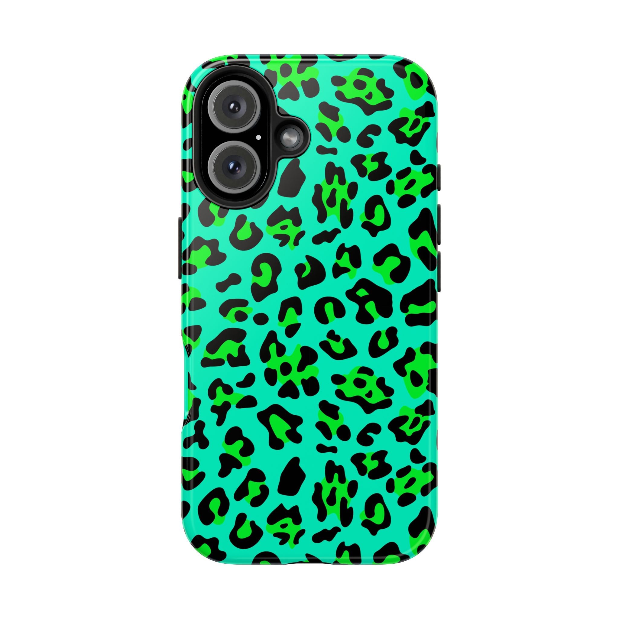 neon-green-teal-leopard-iphone-tough-case-stylish-phone-cover-protective-cellphone-case-trendy-smartphone-accessory-gift-for-
