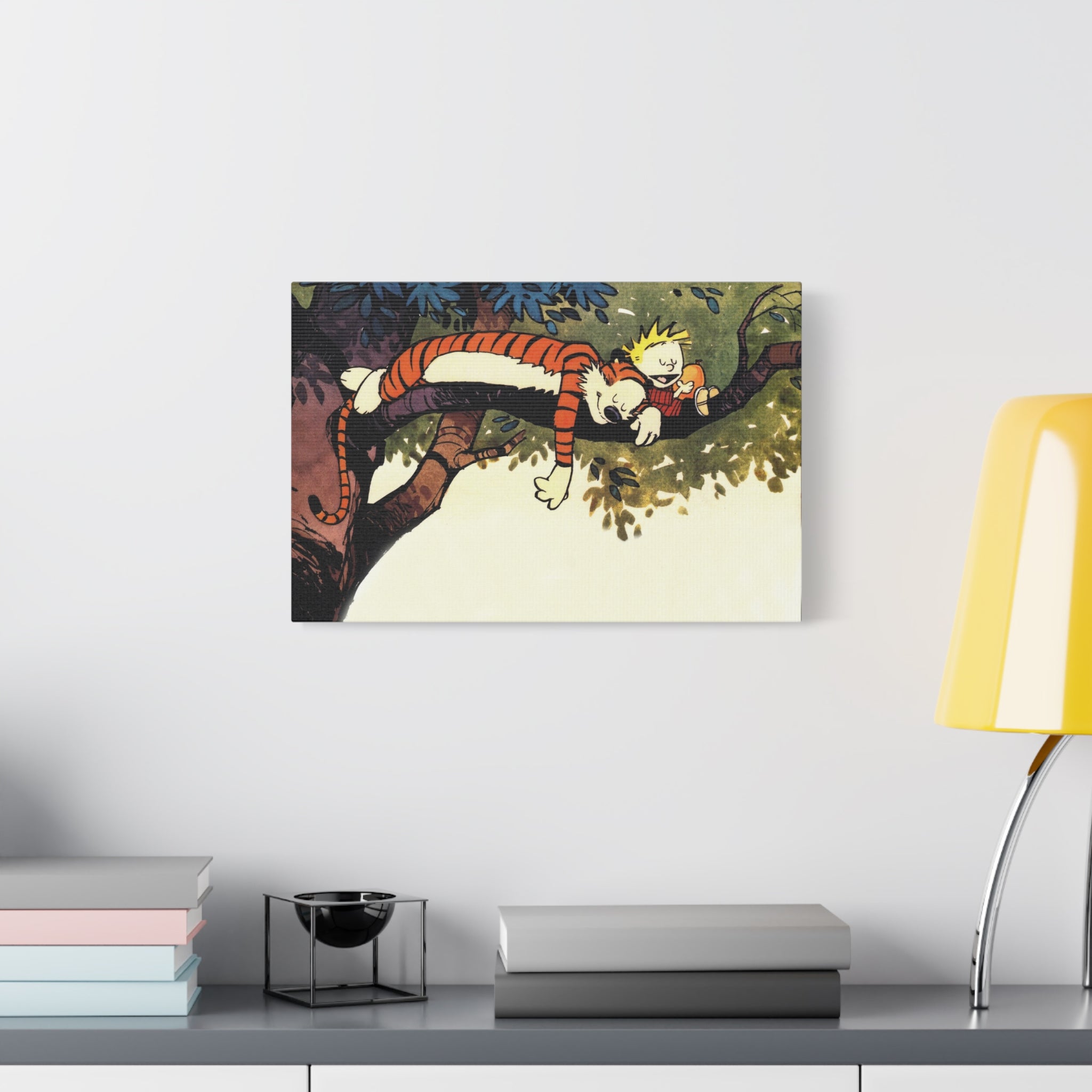 Calvin and Hobbes Canvas Wall Art - Nostalgic Comic Book Poster for Kids Room & Nursery Room Decor - Adventure Theme Print