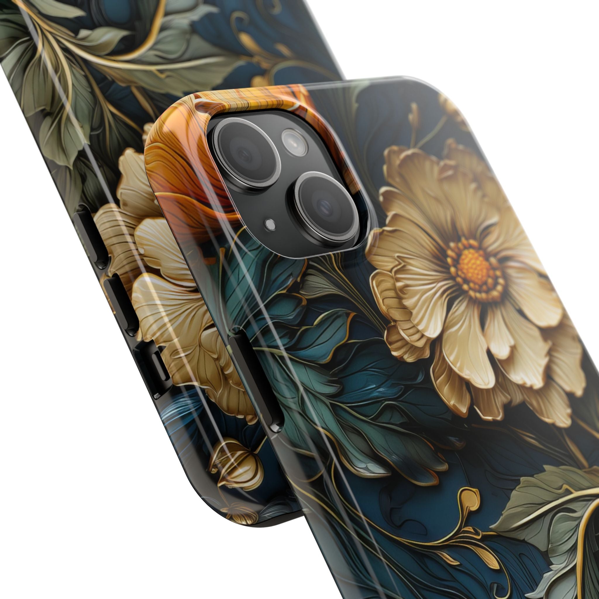 textured-art-nouveau-floral-tough-phone-case-cottagecore-iphone-case-unique-floral-phone-cover-vintage-style-iphone-case-prot