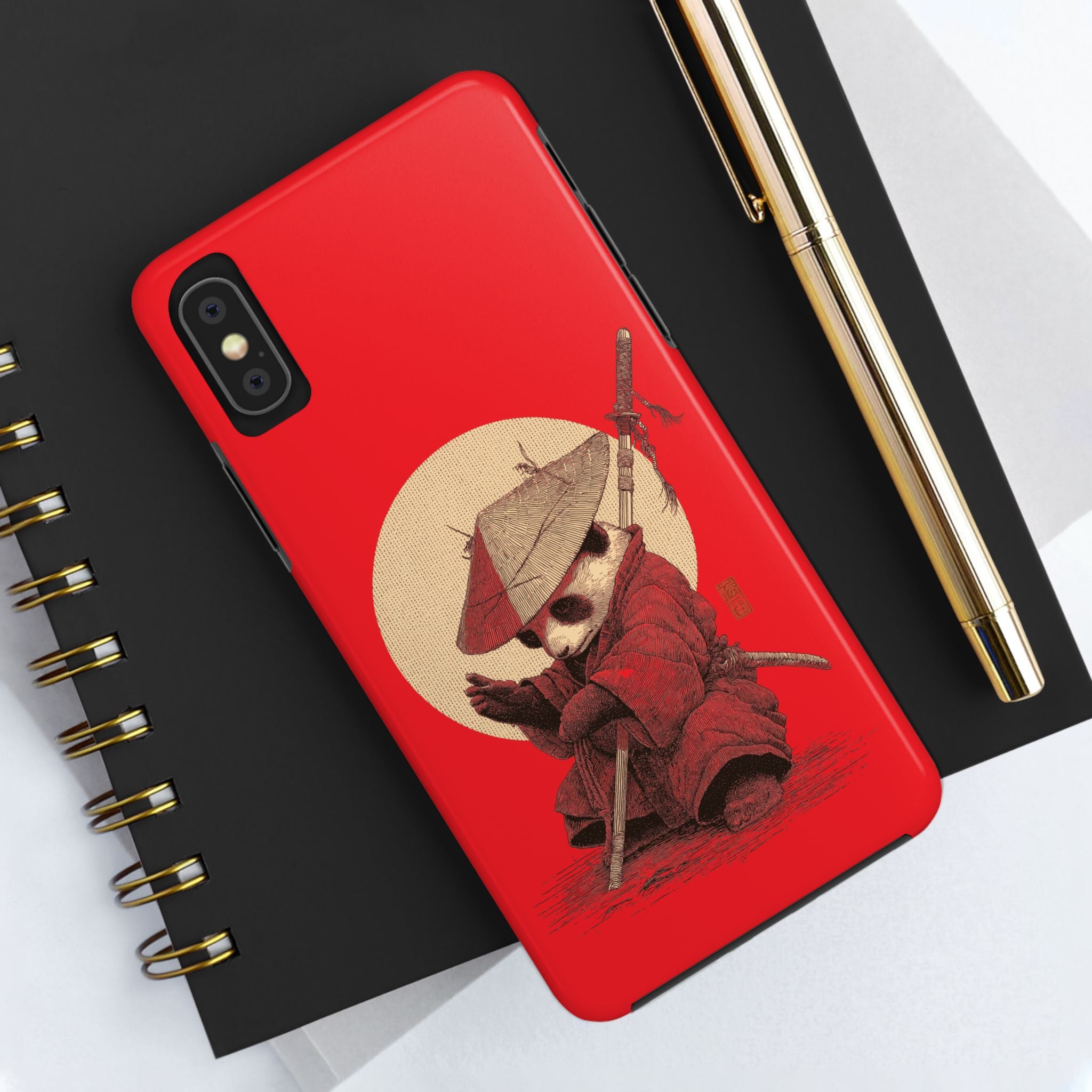 japanese-samurai-panda-iphone-tough-case-kawaii-animal-phone-cover-protective-phone-cover-japandi-art-iphone-case