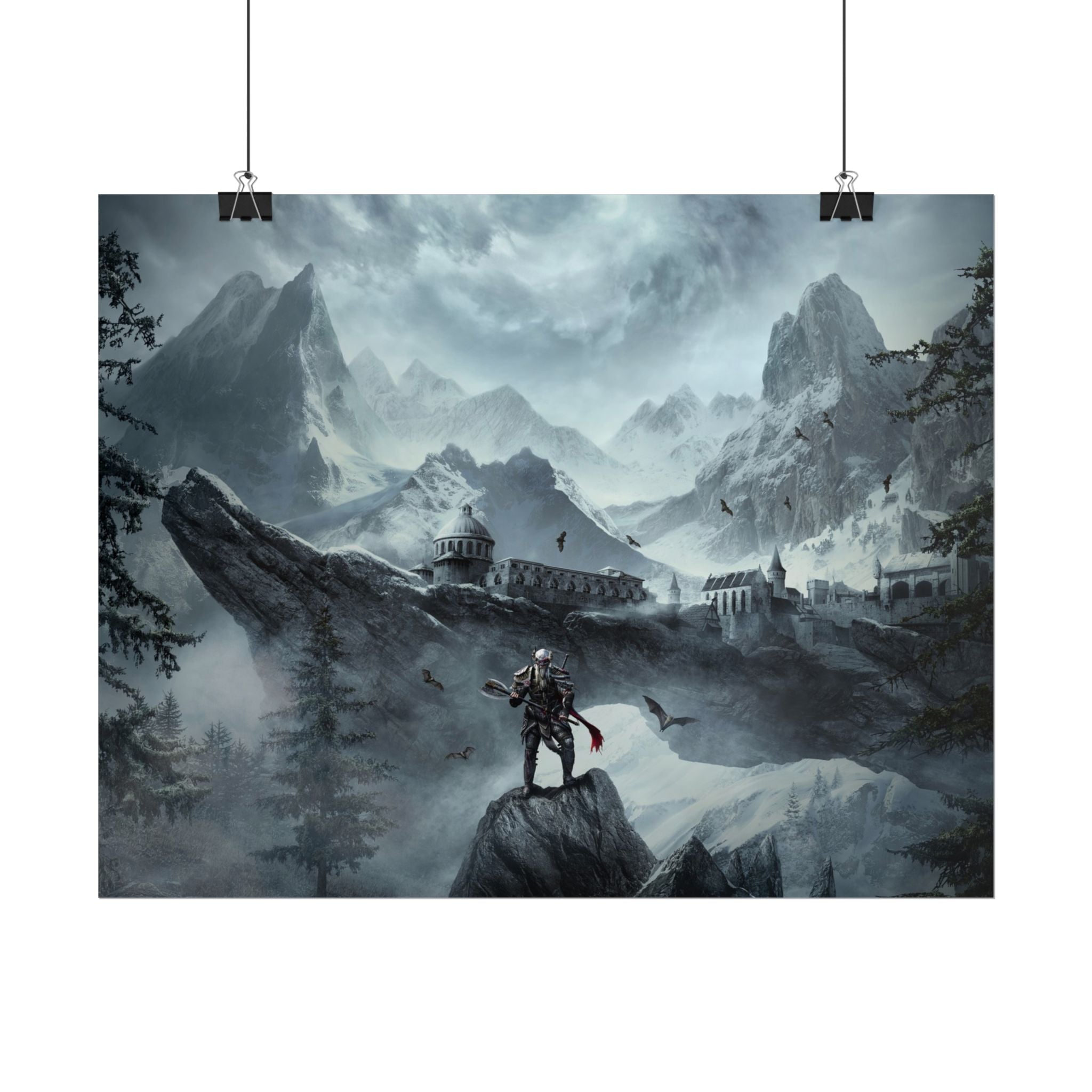 the-elder-scrolls-skyrim-poster-wall-art-dragon-game-poster-print-room-decor-viking-warrior-gaming-wall-art-sk