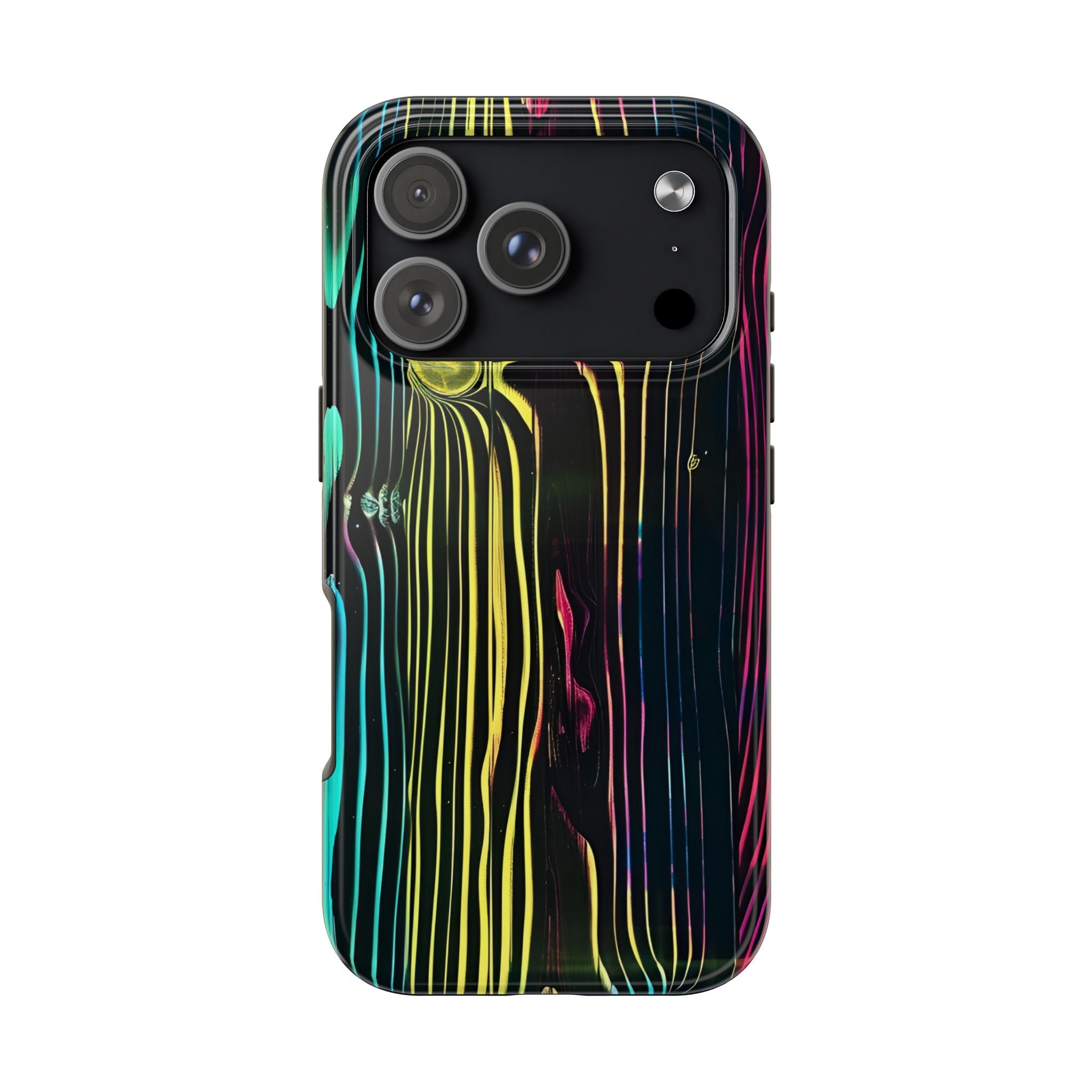 Disco Neon Tough iPhone Cases, Wood Grain Texture, iPhone Case Cover, Protective iPhone Shell, Unique iPhone Accessories, iphone 16 Pro Max