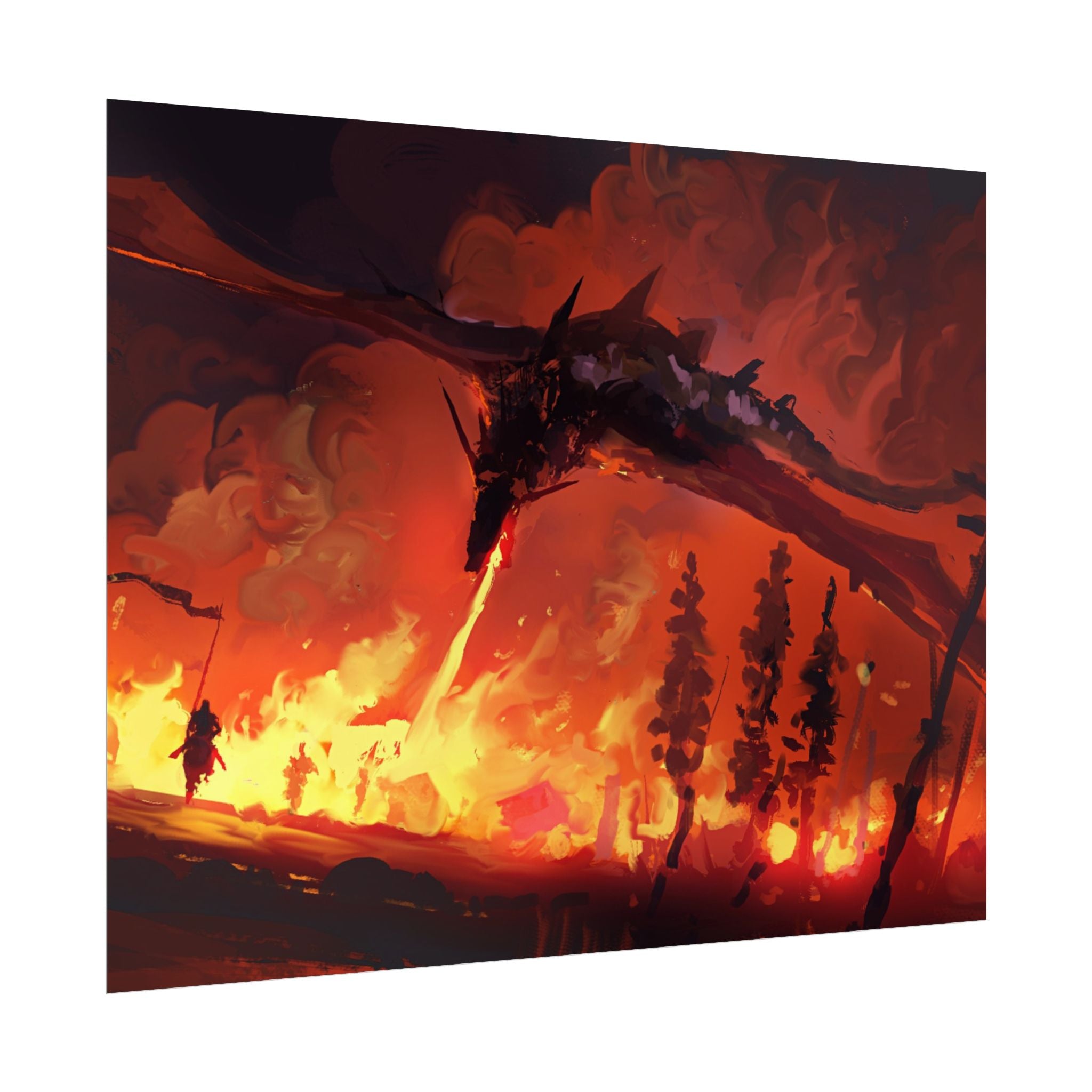 dragon-fire-rolled-poster-fantasy-art-print-mythical-creature-room-decor-dungeons-and-dragons-wall-art-magical-poster-print-m