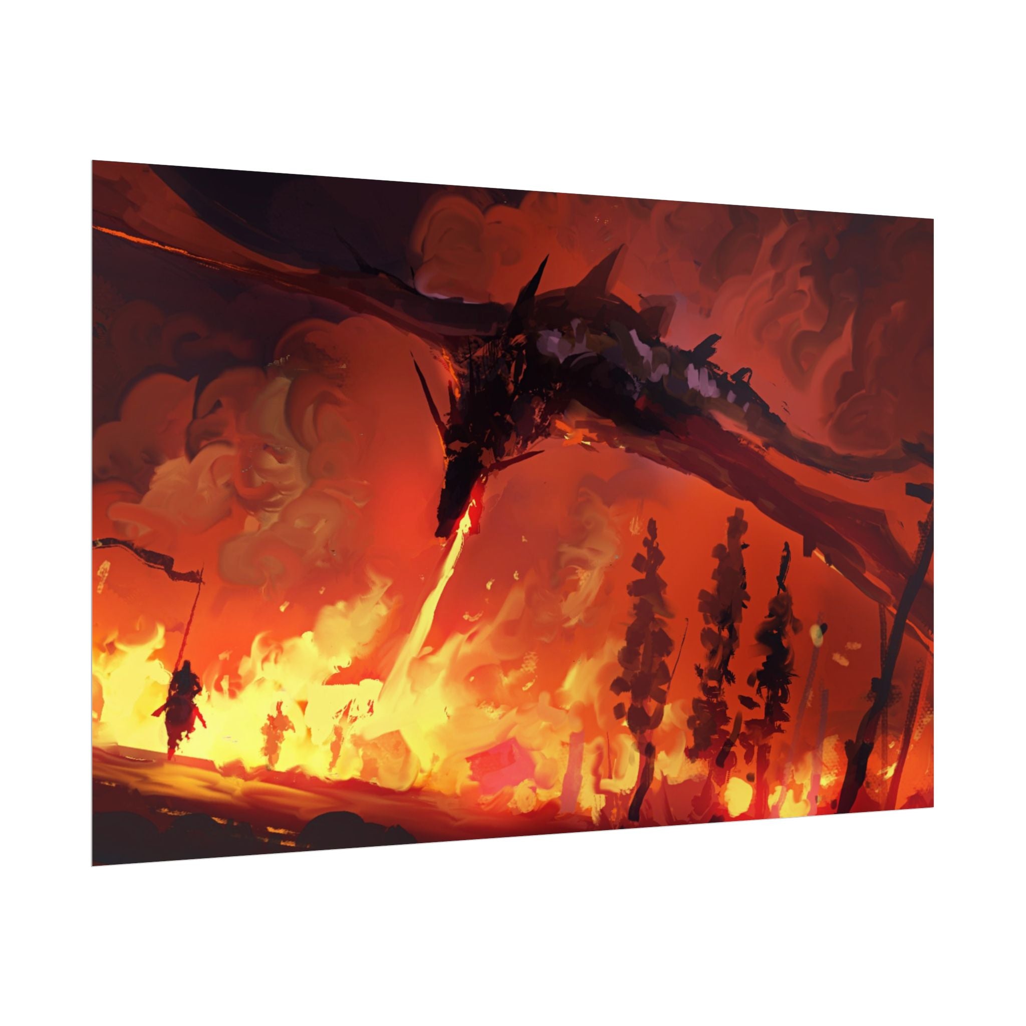 dragon-fire-rolled-poster-fantasy-art-print-mythical-creature-room-decor-dungeons-and-dragons-wall-art-magical-poster-print-m