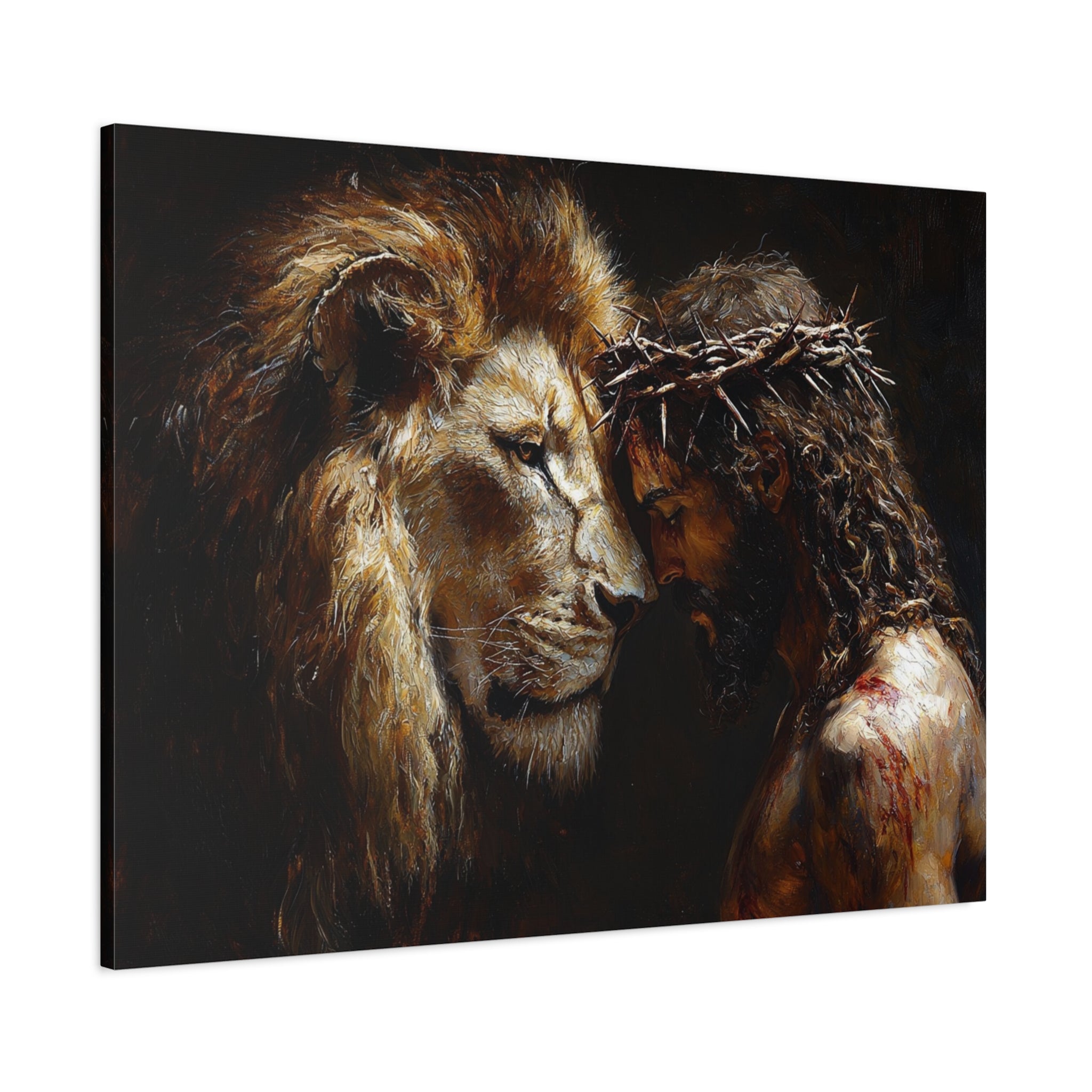 canvas-print-jesus-and-lion-wall-art-christian-home-decor-religious-wall-hanging-inspirational-artwork-gift-for-him-biblical-