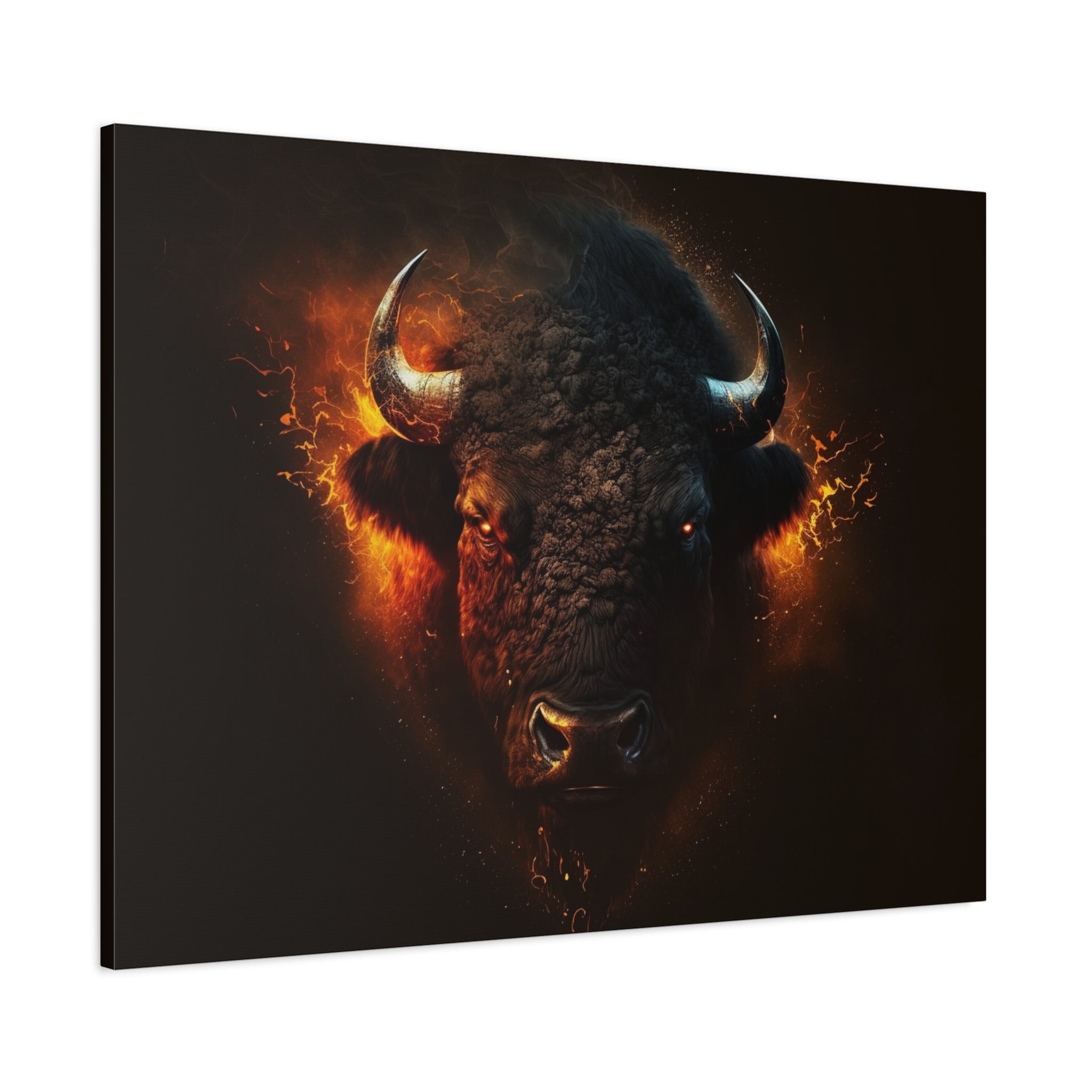 canvas-print-bison-art-wall-decor-buffalo-gift-wildlife-home-decoration-western-bison-painting-nature-lover-gift-farm-house-w