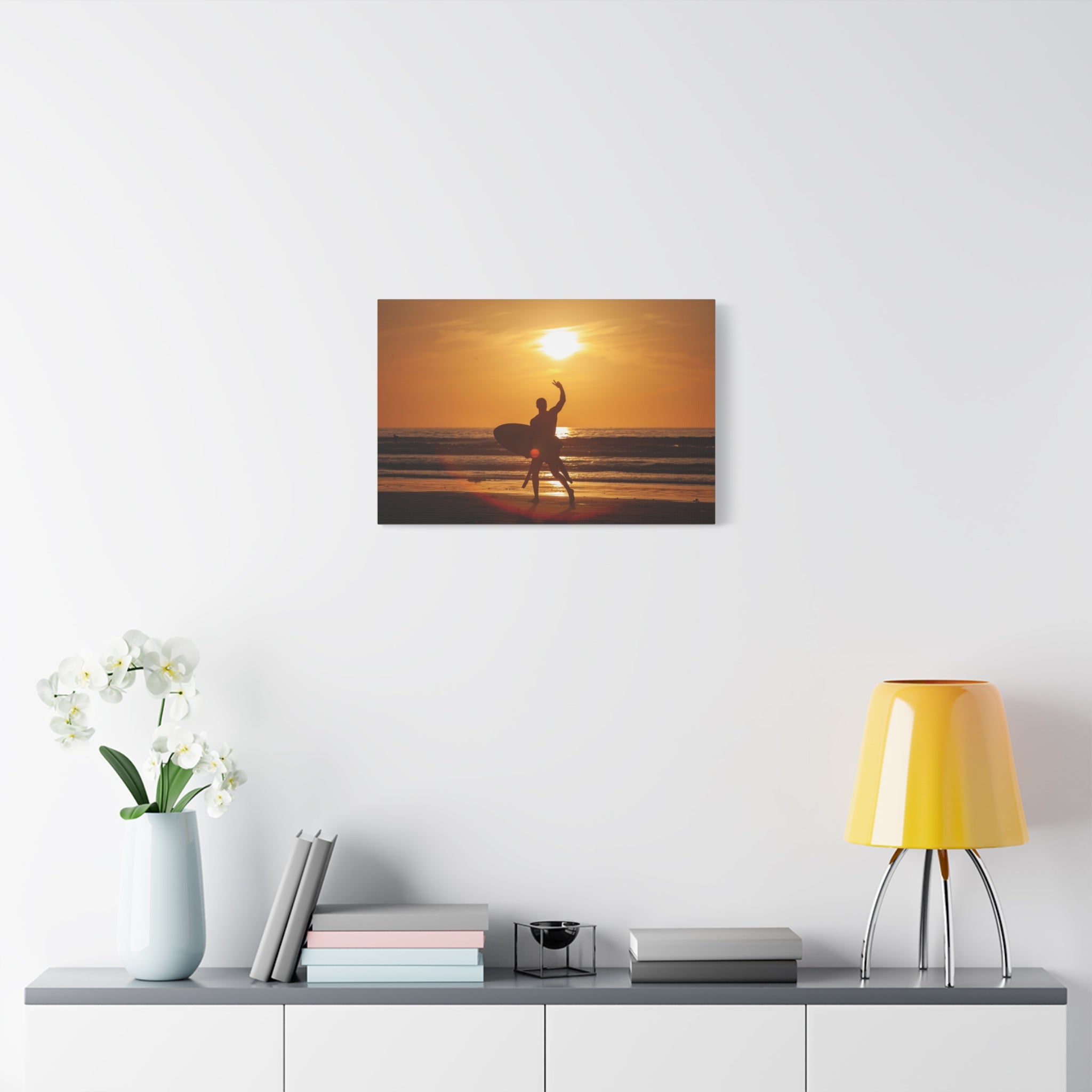canvas-wall-art-print-beach-surfing-sunset-silhouette-decor-matte-stretched-coastal-home-decoration-ocean-waves-picture