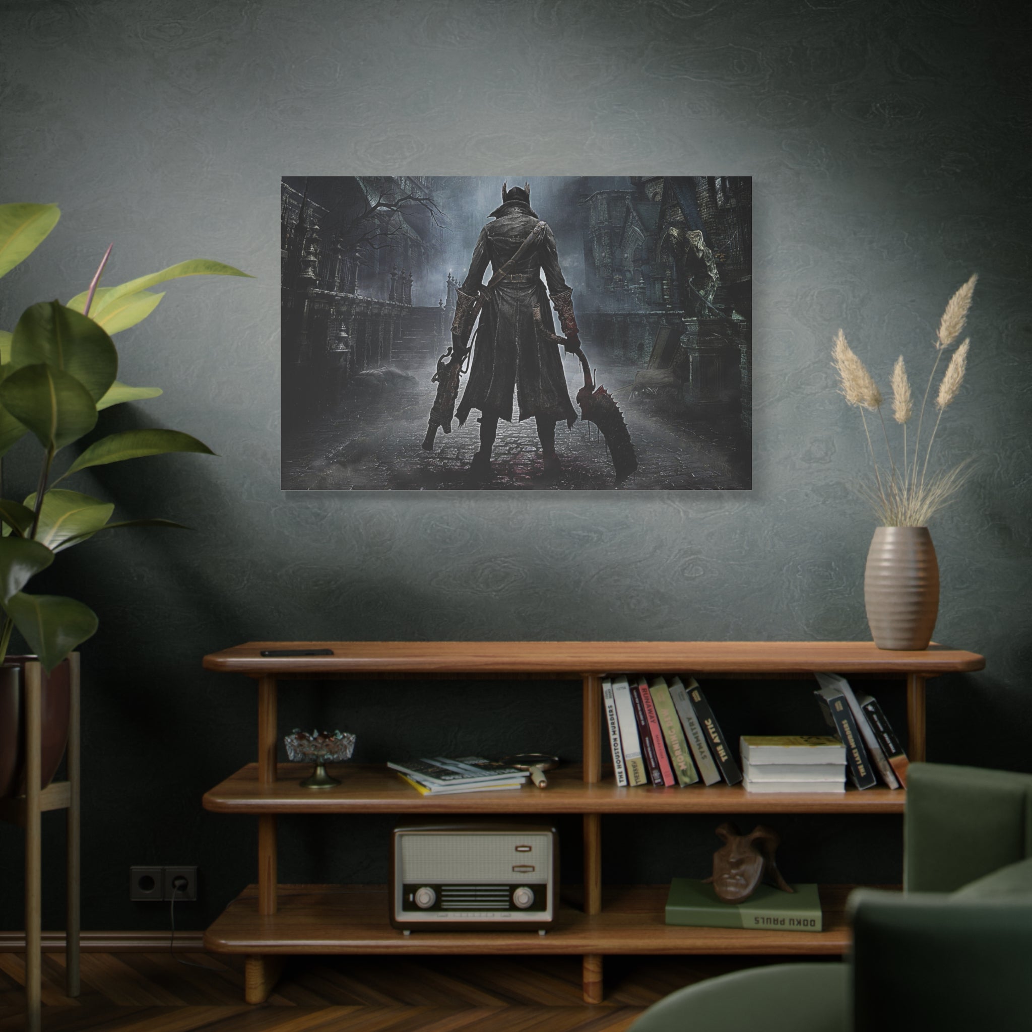 Bloodborne The Hunter Canvas Wall Art, Game Weapons, Home Wall Decor, Game Wall Art Print, Gothic Art