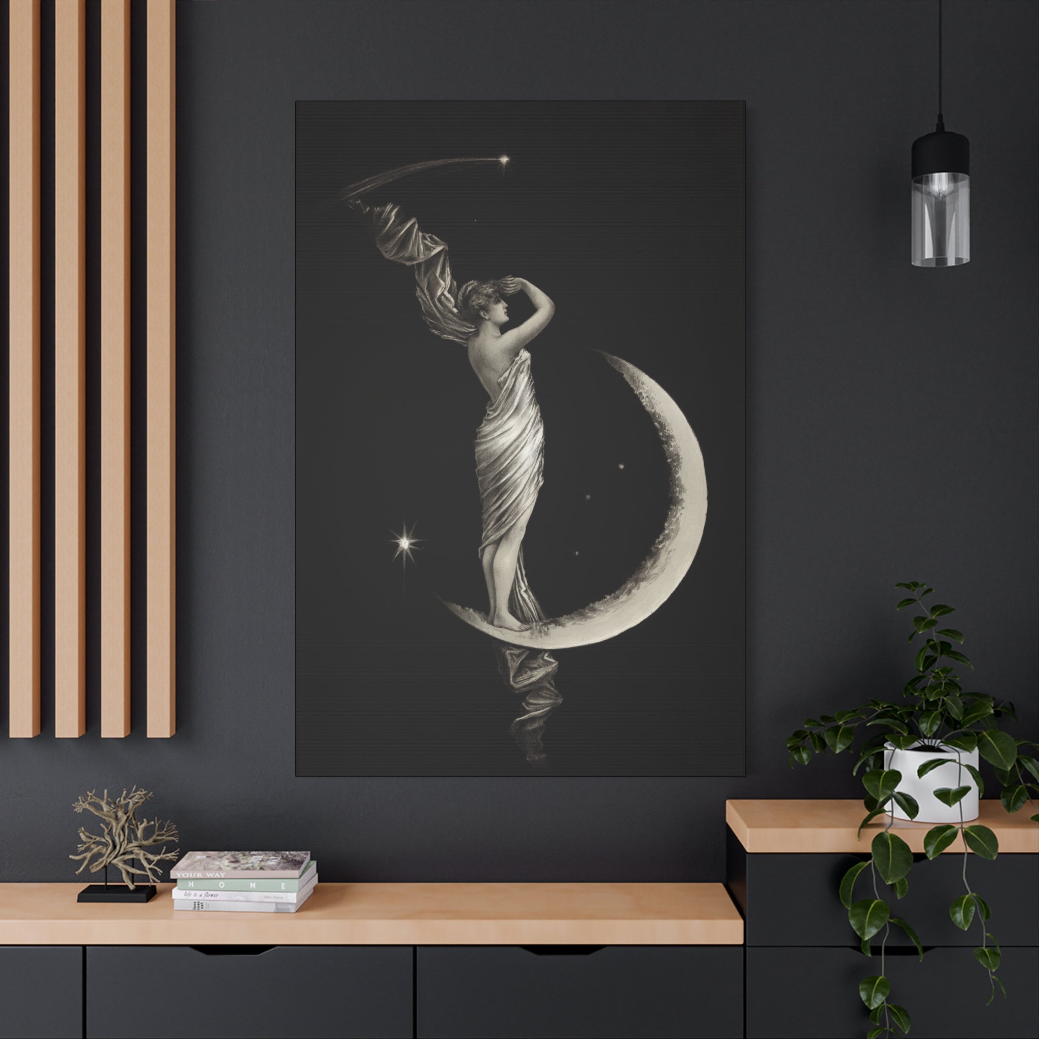 canvas-print-the-universal-favorite-1889-by-geo-h-walker-black-and-white-retro-art-moon-decor-comet-art-matte-canvas