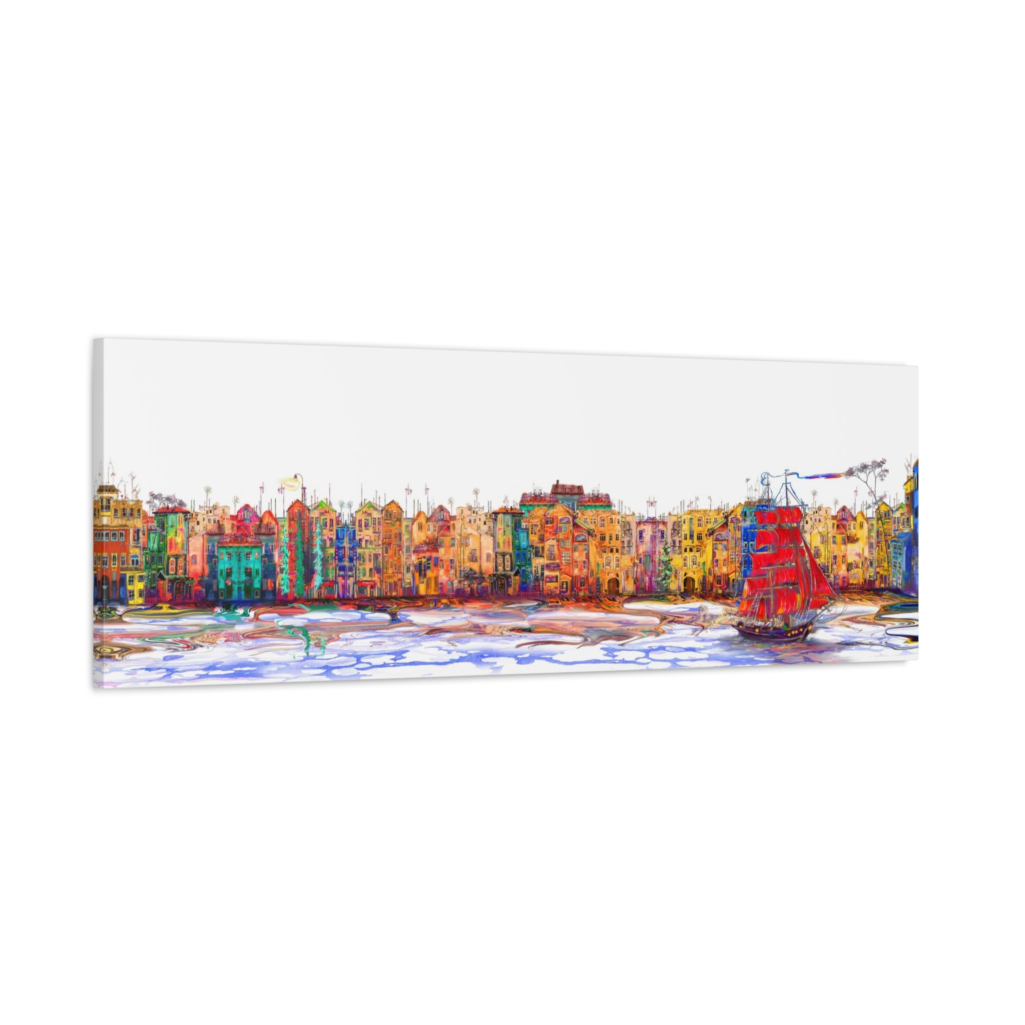 canvas-print-cityscape-amsterdam-oil-painting-sail-ship-wall-art-living-room-decor-stretched-matte-canvas-1-25-quot-home-offi