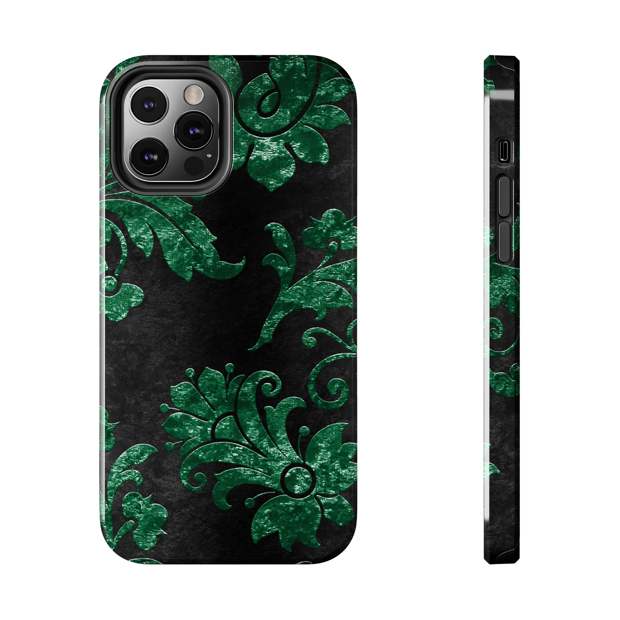 embossed-emerald-velvet-tough-iphone-case-protective-iphone-cover-heavy-duty-iphone-case-rugged-phone-case-durable-smartphone