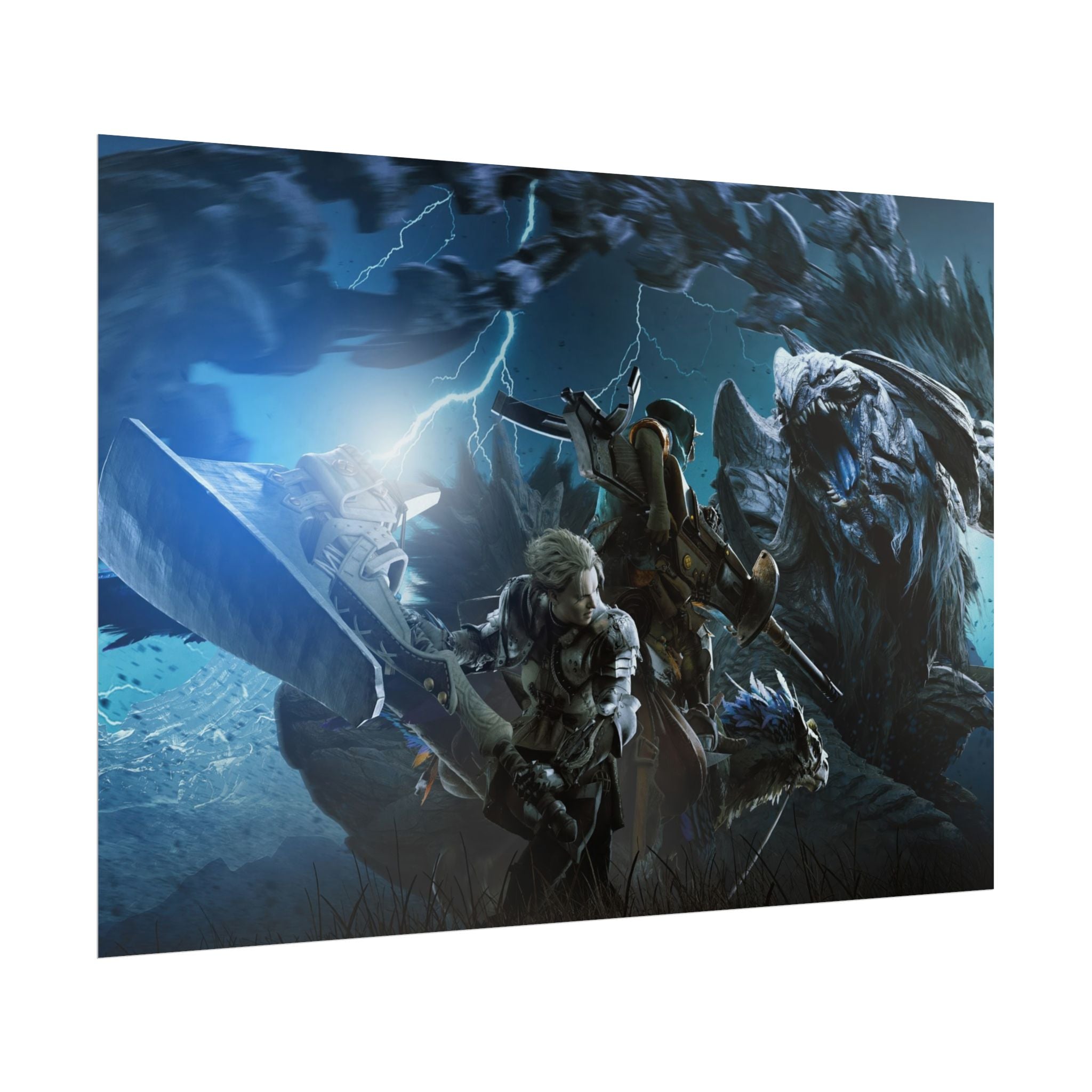 monster-hunter-poster-wall-art-matte-print-home-decor-gaming-poster-art-gamer-gift-video-game-art-hunter-fan
