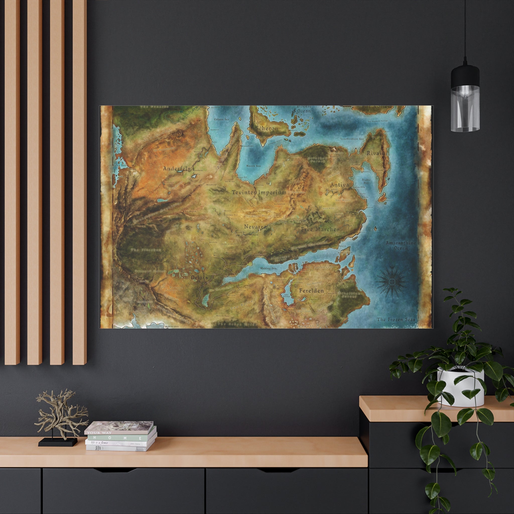 Dragon Age World Map Canvas Art - Fantasy Decor for Gamers, Gaming Wall Decor, Dragon Age Canvas Print