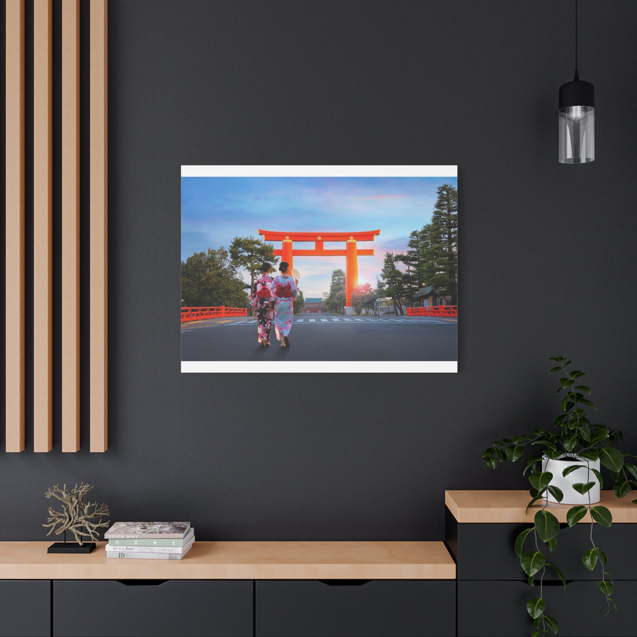 canvas-art-japanese-torri-gate-geisha-wall-decor-matte-stretched-artwork-home-decoration-asian-inspired-painting-oriental-roo