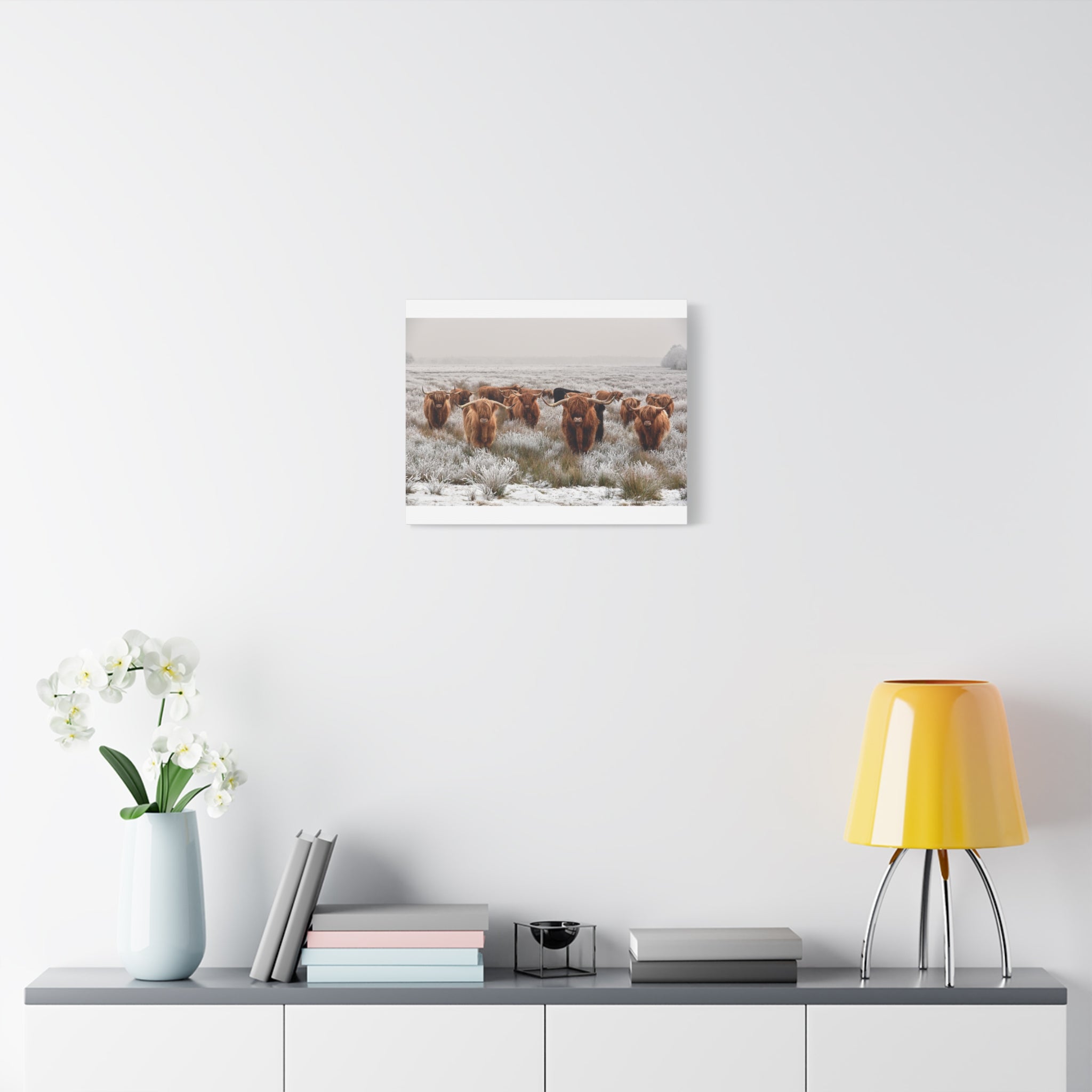 canvas-wall-art-scottish-highland-cow-longhorn-home-decor-stretched-matte-canvas-print-wall-hanging-farmhouse-art-rustic