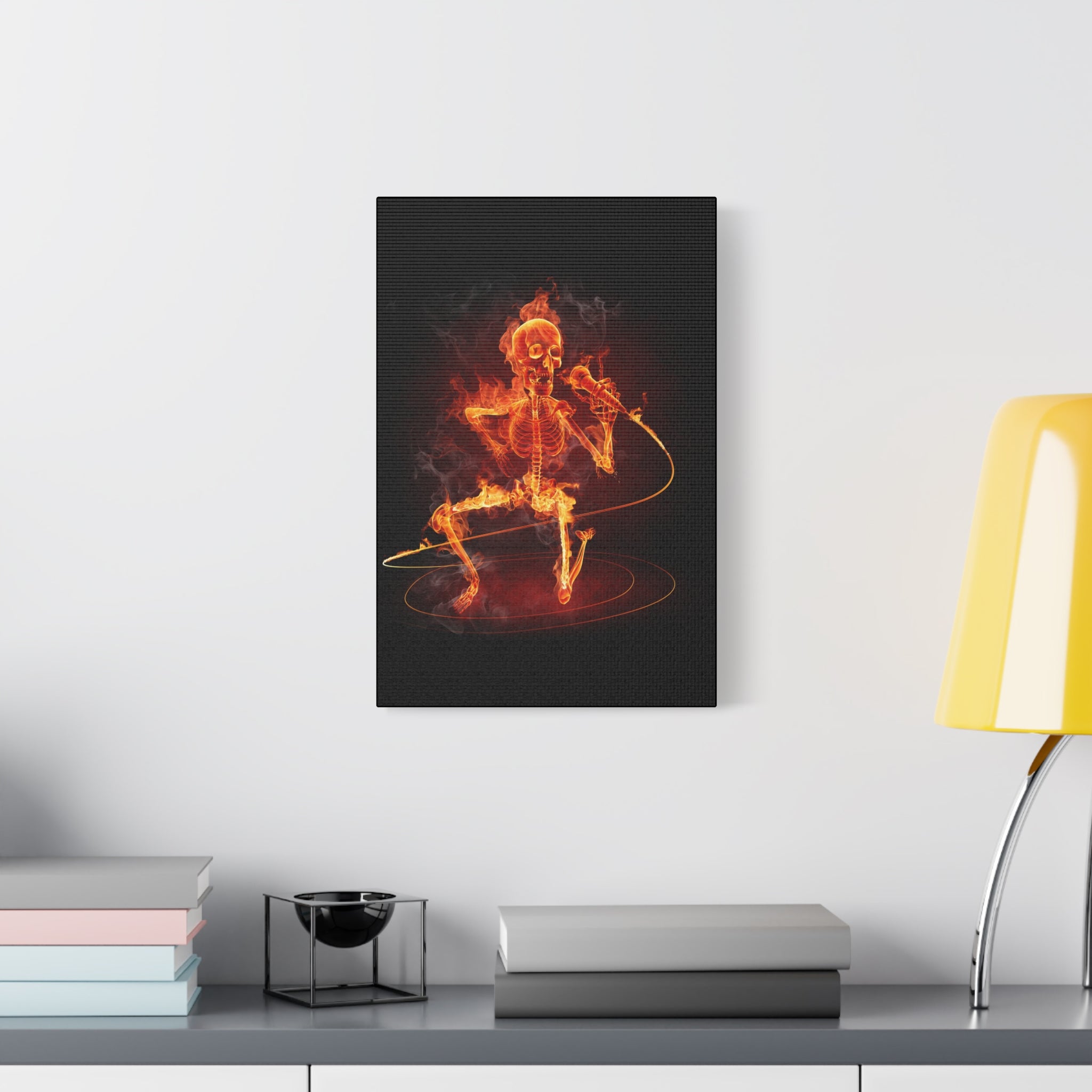 canvas-print-music-microphone-bones-fire-skull-home-decor-living-room-decor-rockn-roll-decor