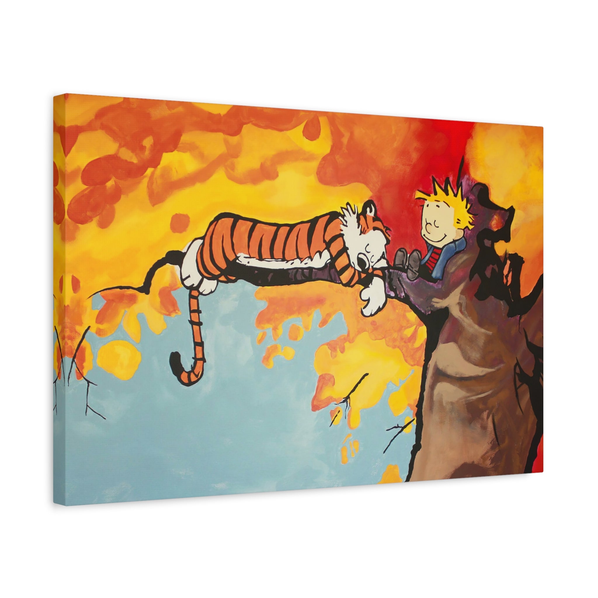 Calvin and Hobbes Canvas Wall Art - Nostalgic Comic Strip Poster for Nursery & Kids Room Decor - Friendship Theme Gift Idea