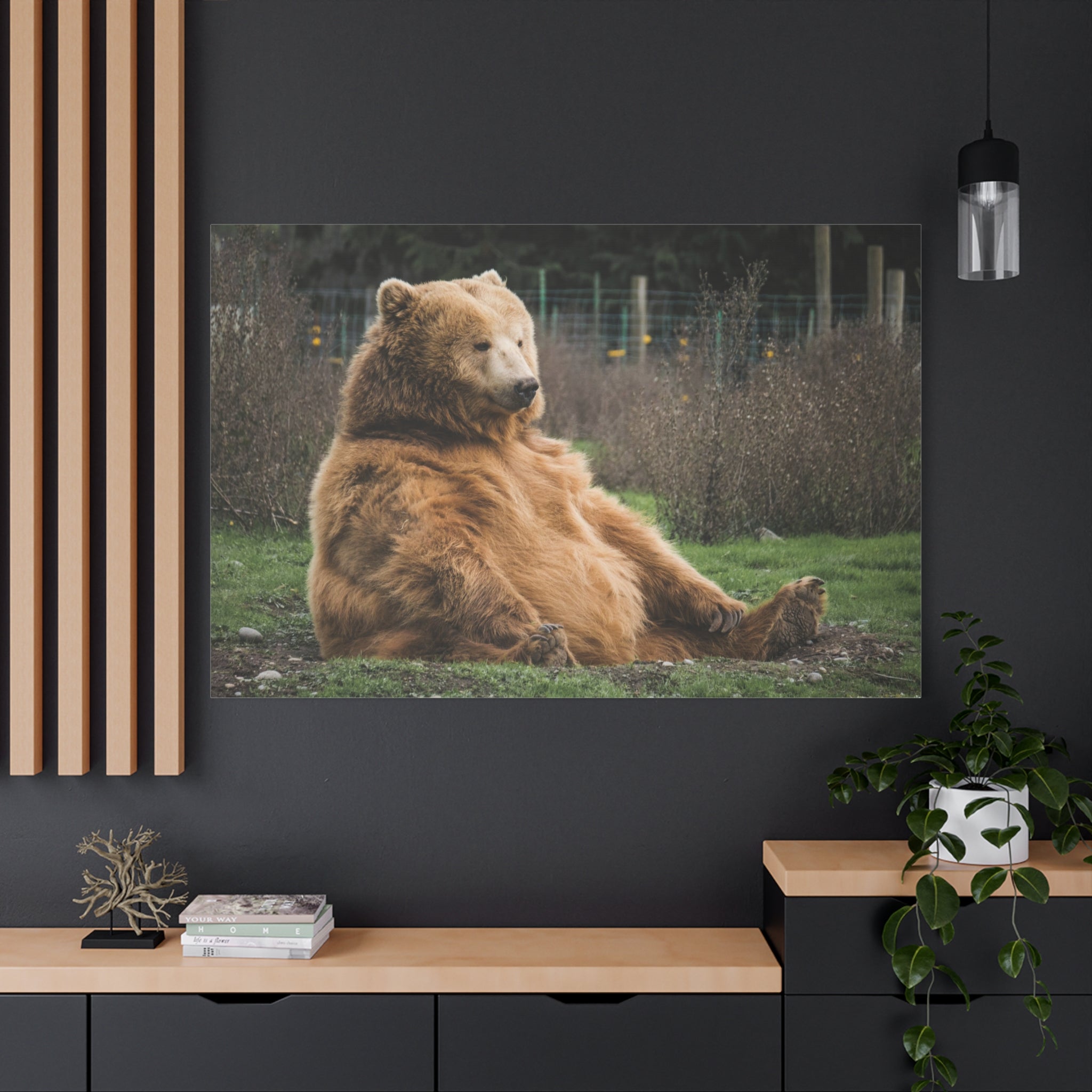 canvas-print-sitting-bear-nature-animal-art-wall-decor-wildlife-artwork-forest-cabin-decor-woodland-nursery-wall-art-outdoor-