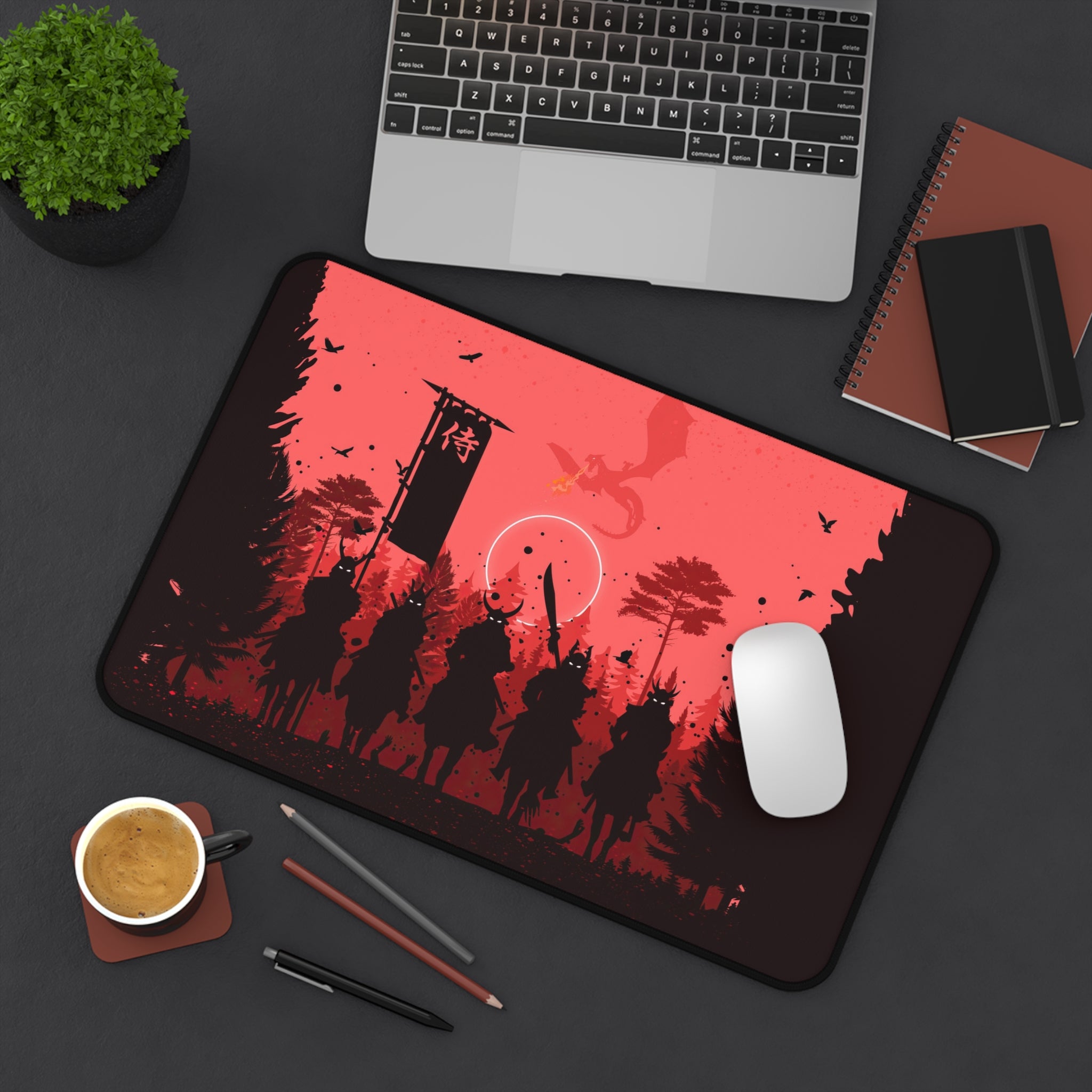 fantasy-samurai-warrior-mouse-pad-japanese-katana-shogun-samurai-warrior-desk-mat-japanese-anime-samurai-desk-pad-viper-art
