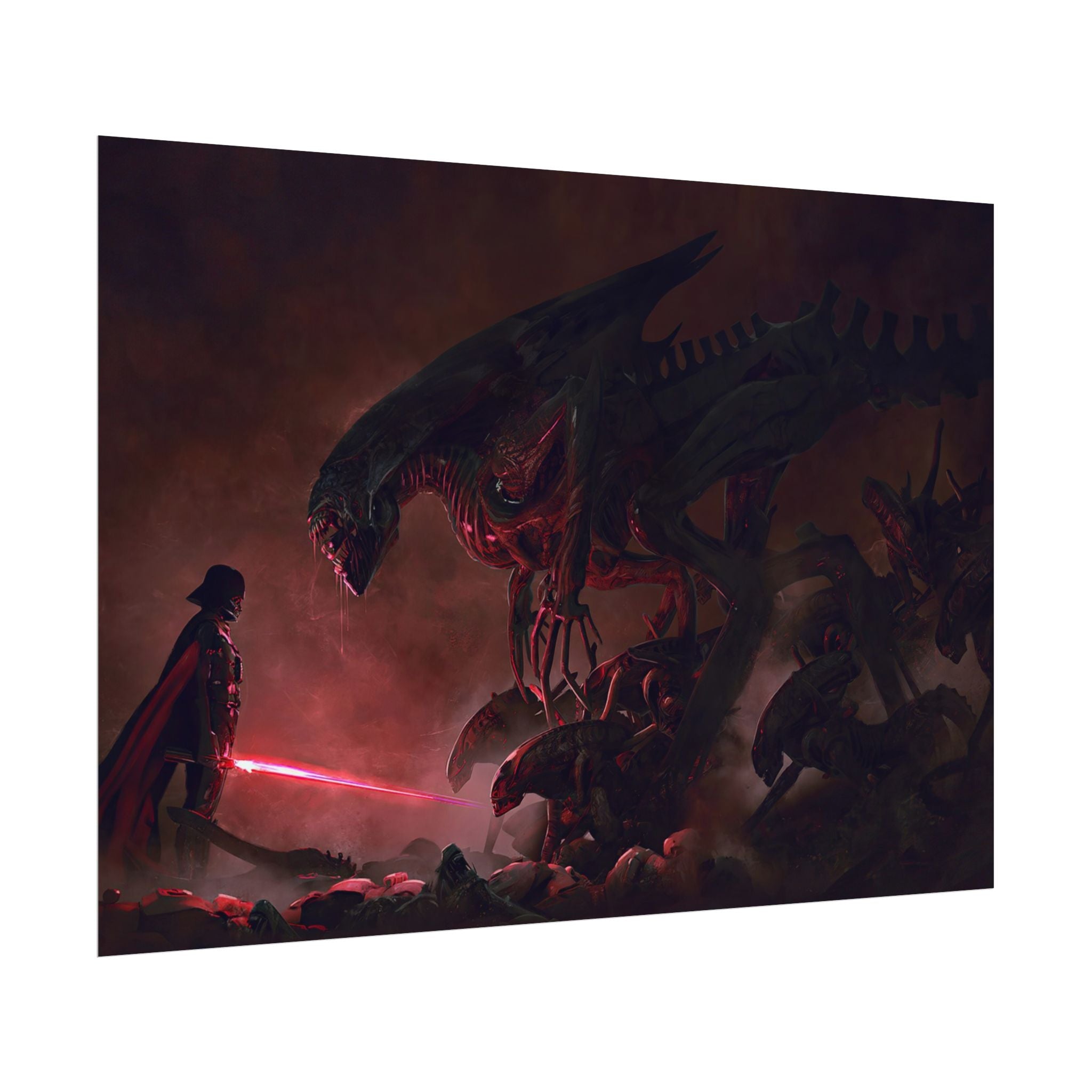 darth-vader-vs-aliens-xenomorph-poster-print-star-wars-fine-art-poster-wall-art-decor-home-office-decoration-sci-fi-fan
