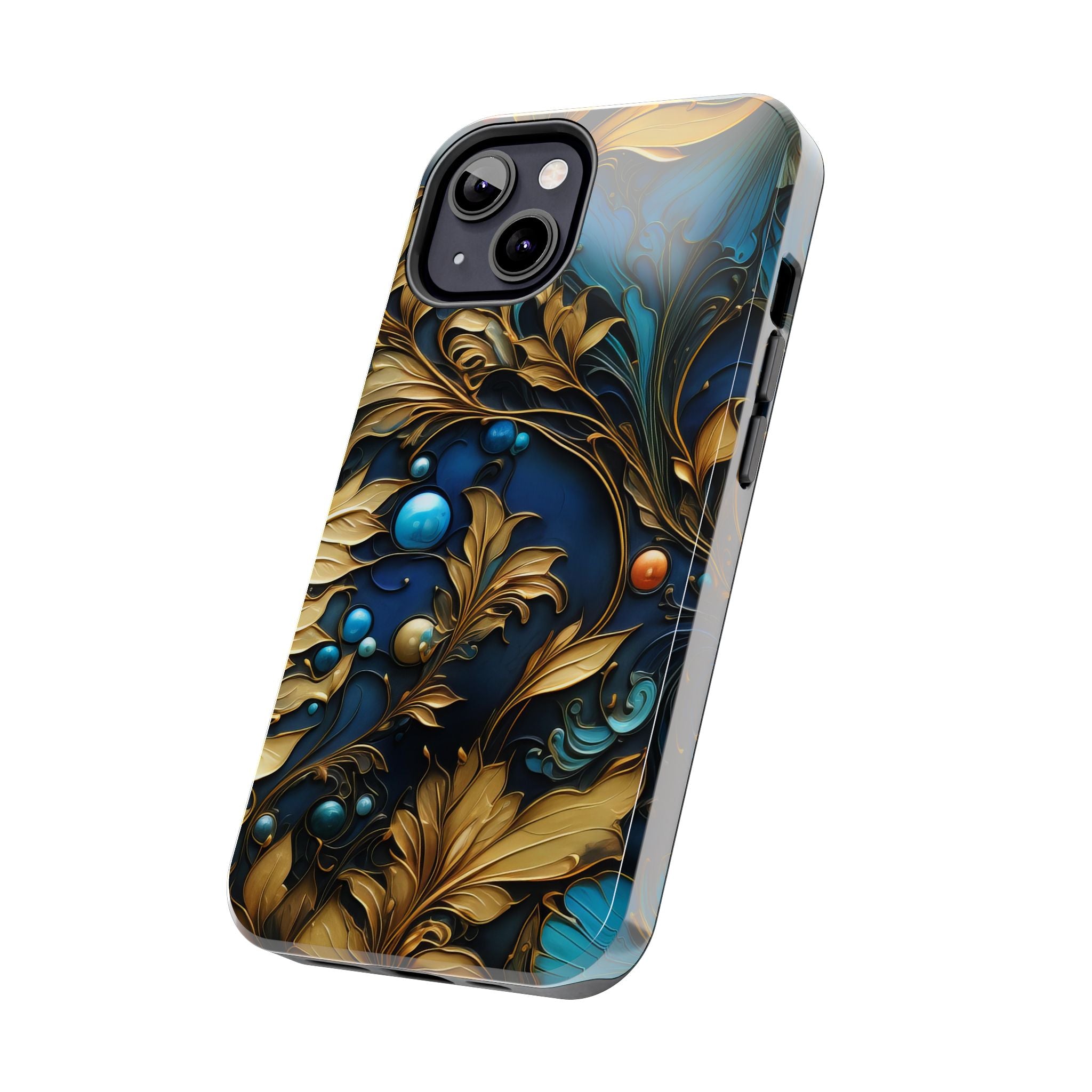 textured-art-nouveau-floral-tough-phone-case-cottagecore-iphone-case-unique-floral-phone-cover-vintage-style-iphone-case-prot
