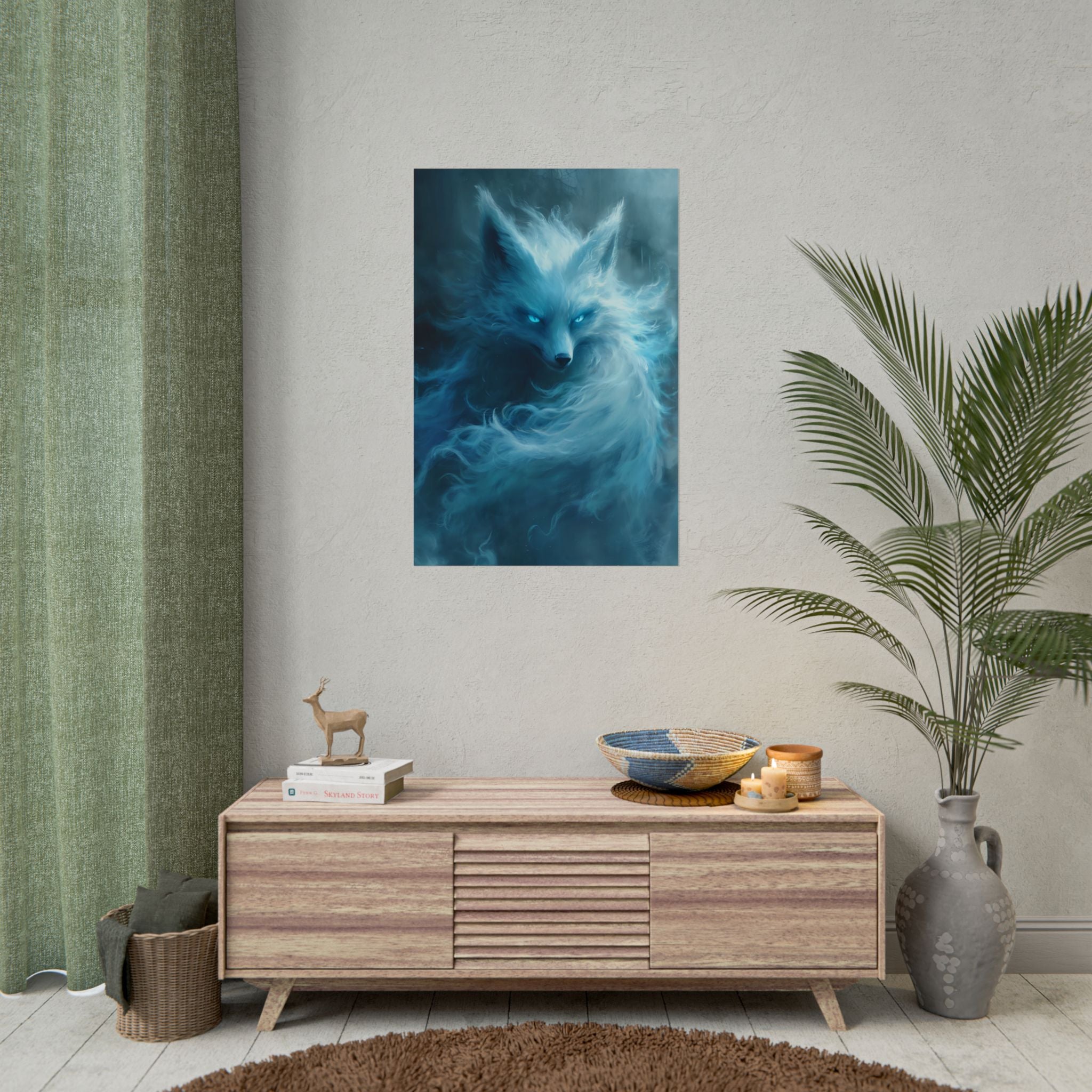 arctic-white-snow-fox-poster-print-fantasy-decor-wildlife-wall-art-home-decor-animal-lover-gift-anime-fantasy-gift